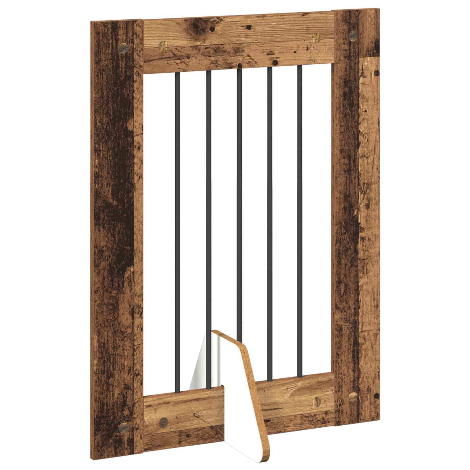 Vrata za pse s postoljem 2 pcs Staro drvo 60 x 80 cm