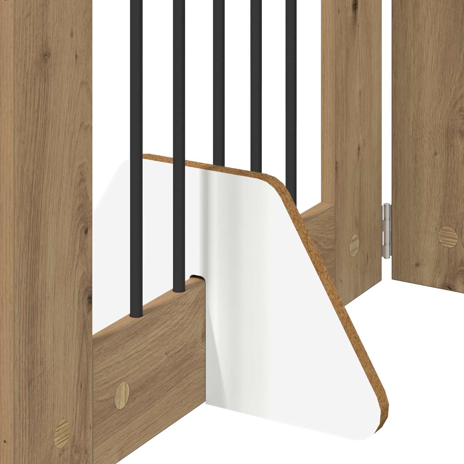 Vrata za pse s postoljem 2 pcs Hrast artisan 60 x 80 cm