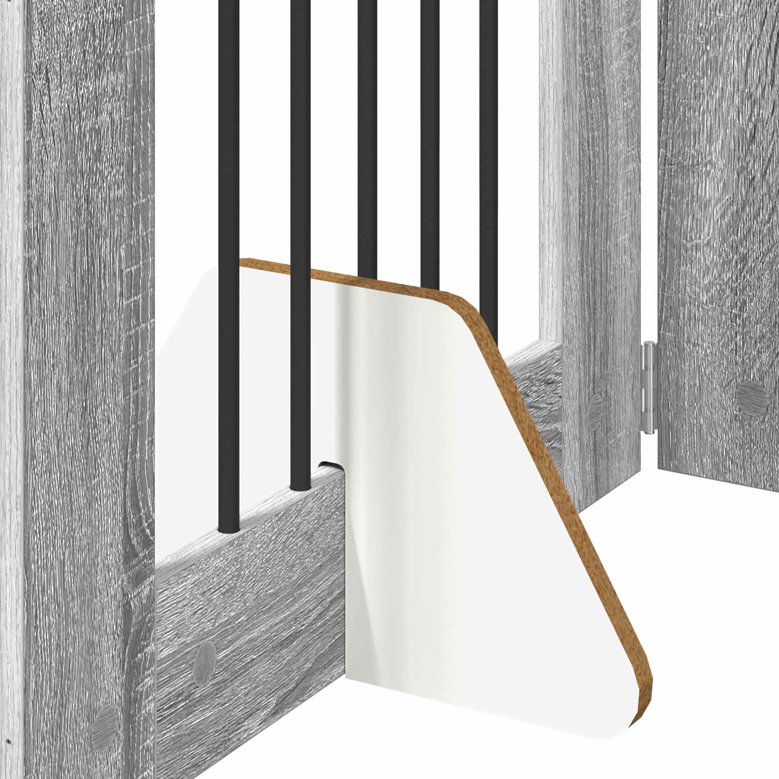 Vrata za pse s postoljem 4 pcs Siva sonoma 60 x 80 cm