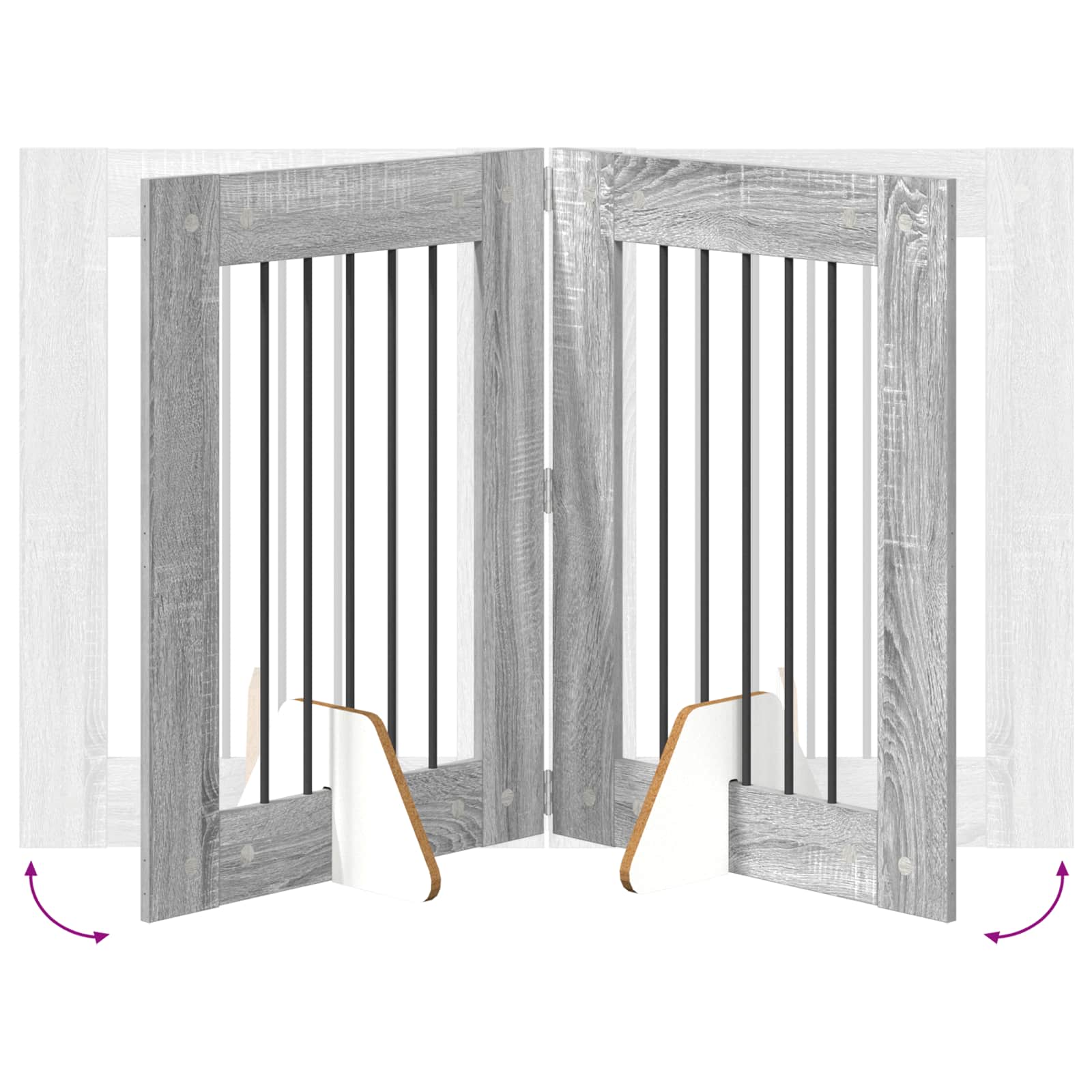 Vrata za pse s postoljem 4 pcs Siva sonoma 60 x 80 cm