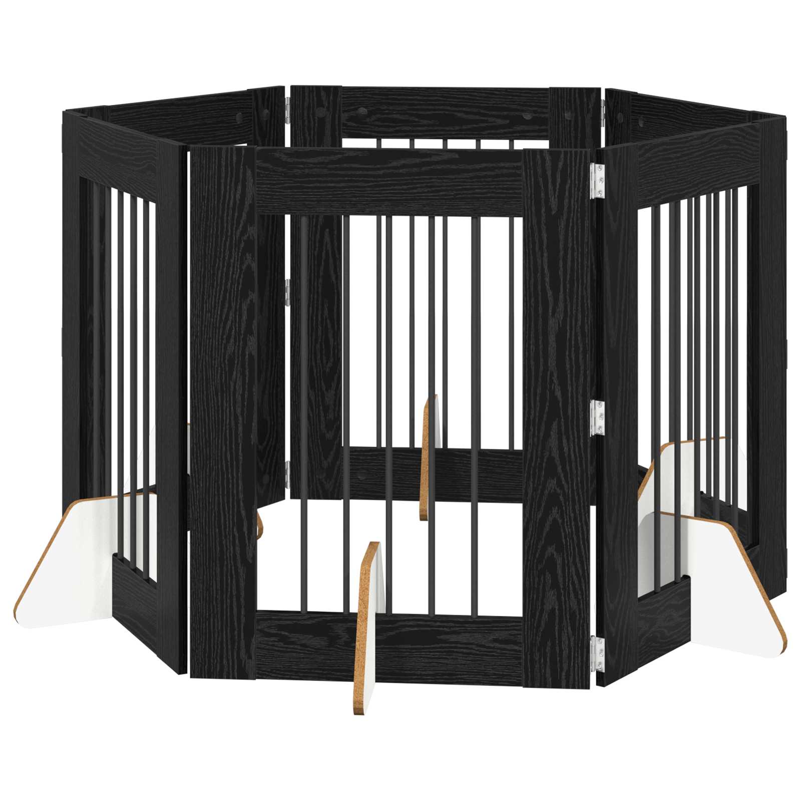Vrata za pse s postoljem 6 pcs Crni hrast 60 x 80 cm