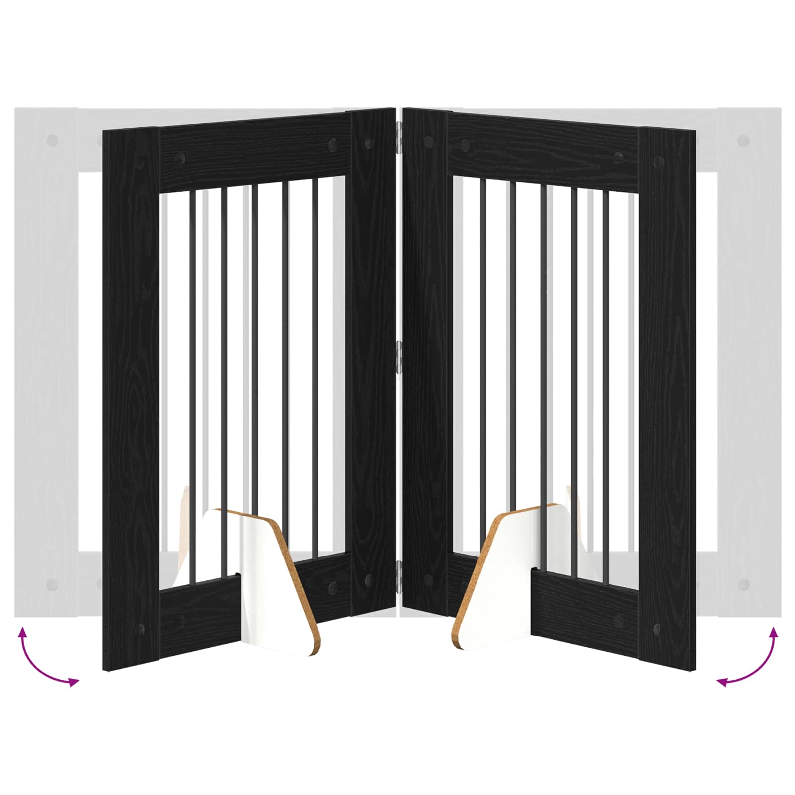 Vrata za pse s postoljem 6 pcs Crni hrast 60 x 80 cm