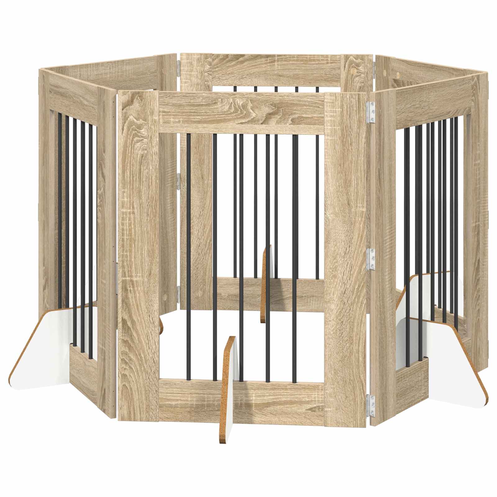 Vrata za pse s postoljem 6 pcs Hrast sonoma 60 x 80 cm
