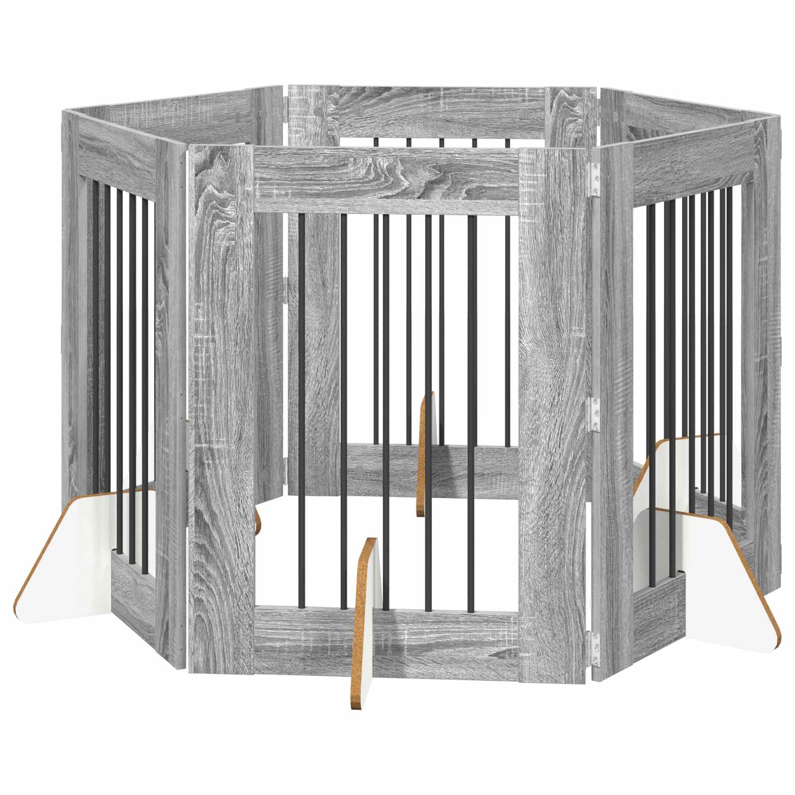 Vrata za pse s postoljem 6 pcs Siva sonoma 60 x 80 cm