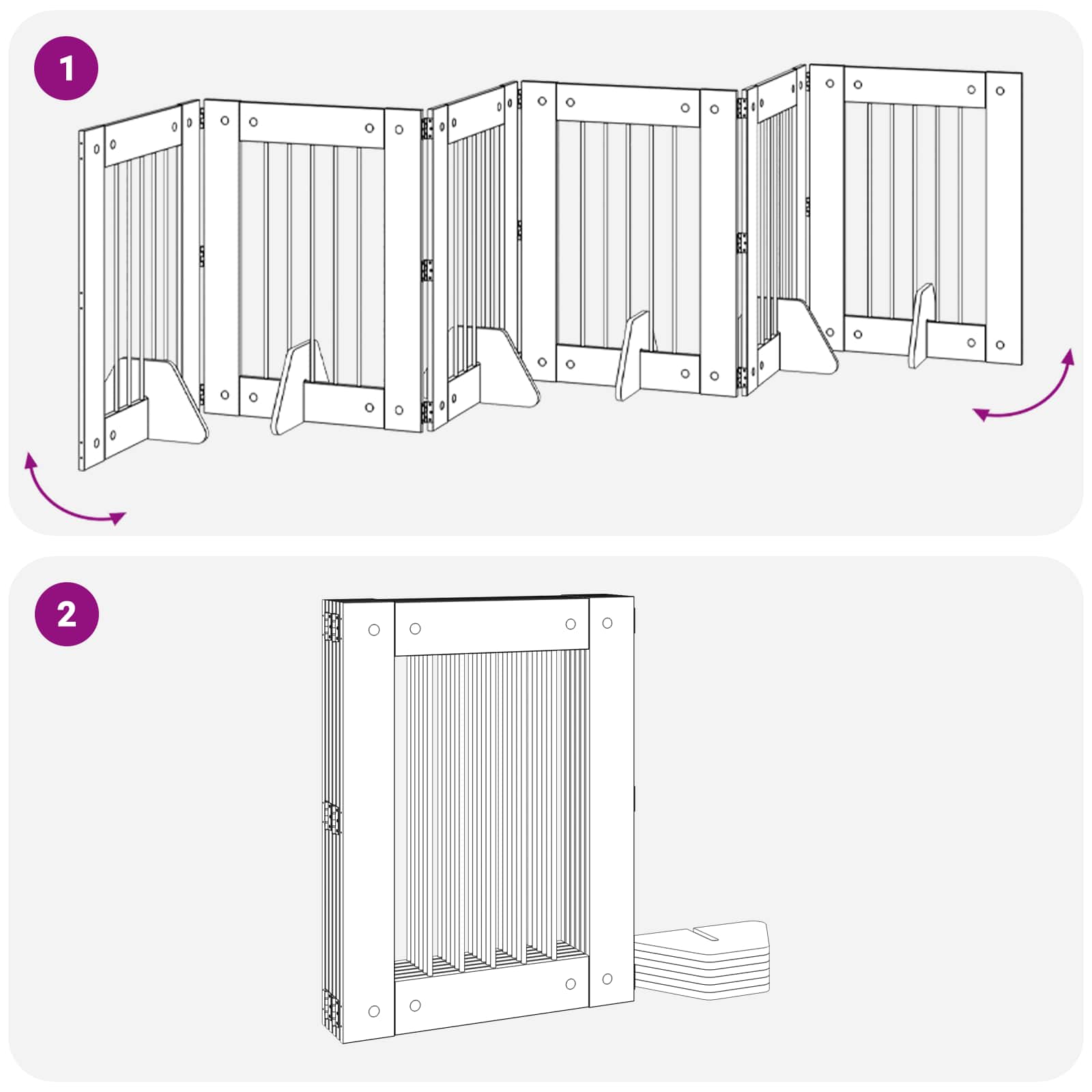 Vrata za pse s postoljem 6 pcs Staro drvo 60 x 80 cm