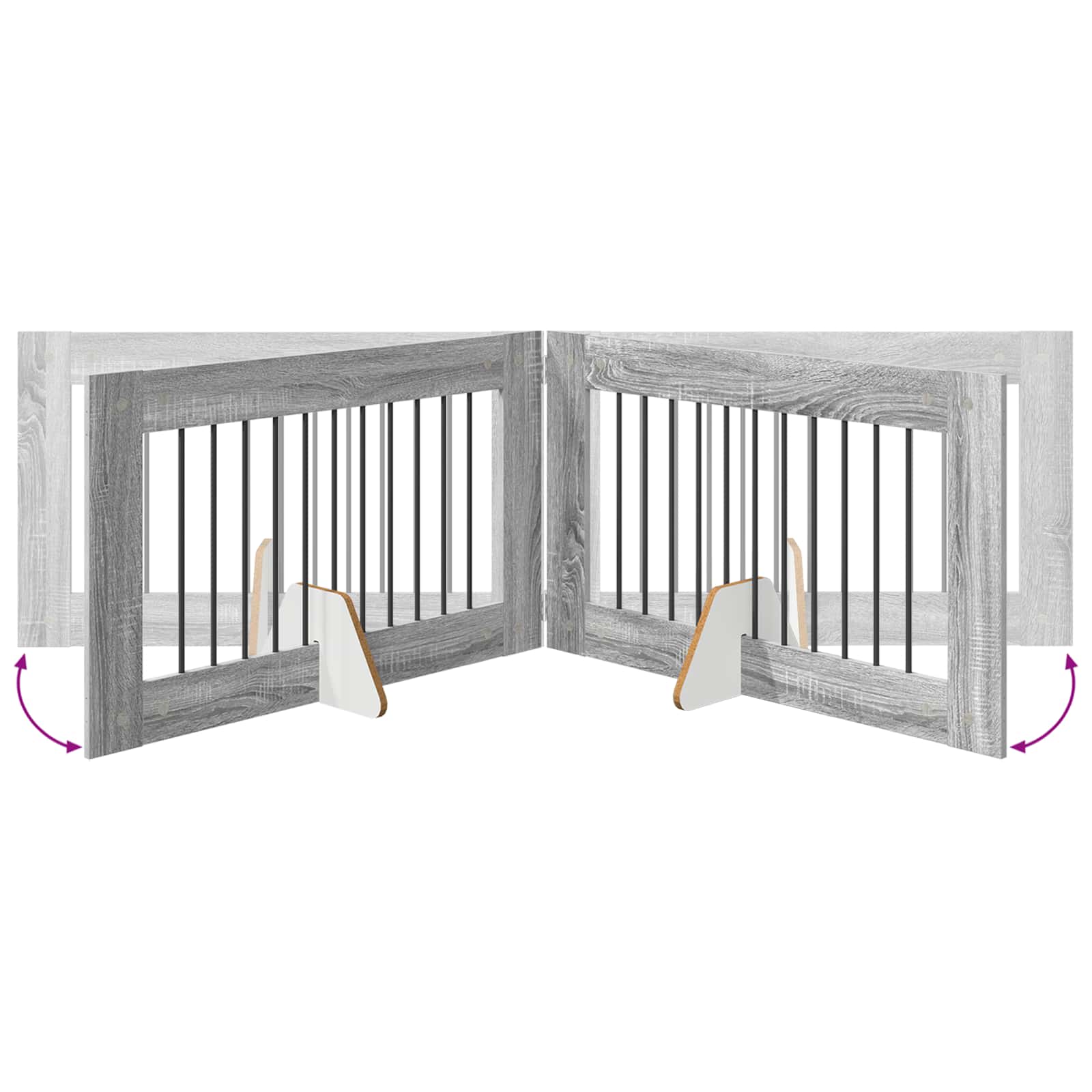 Vrata za pse s postoljem 2 pcs Siva sonoma 100 x 60 cm