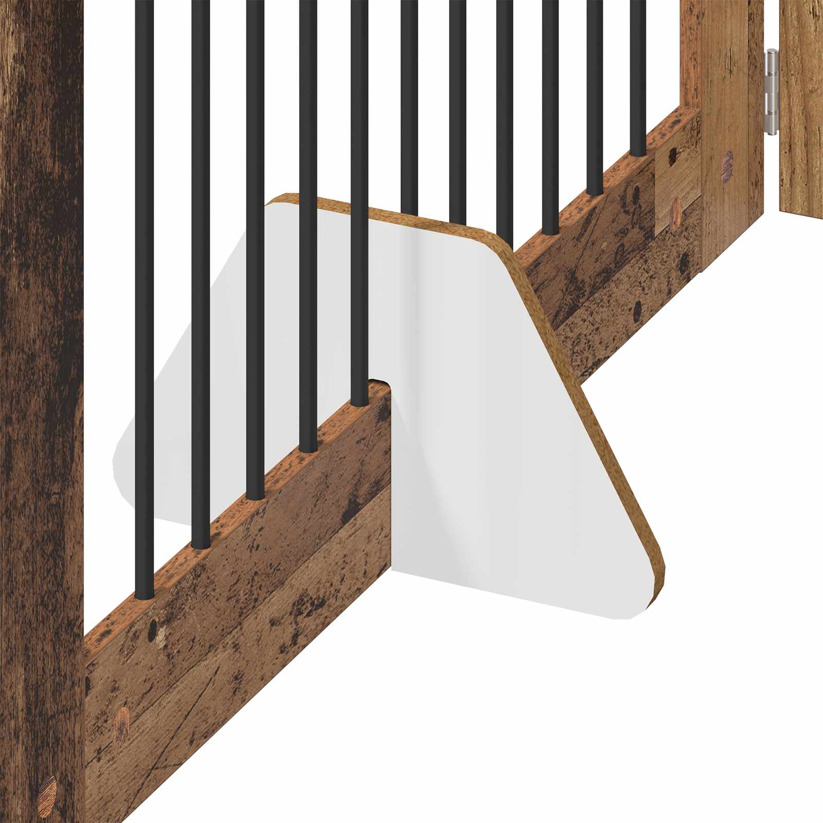 Vrata za pse s postoljem 2 pcs Staro drvo 100 x 60 cm