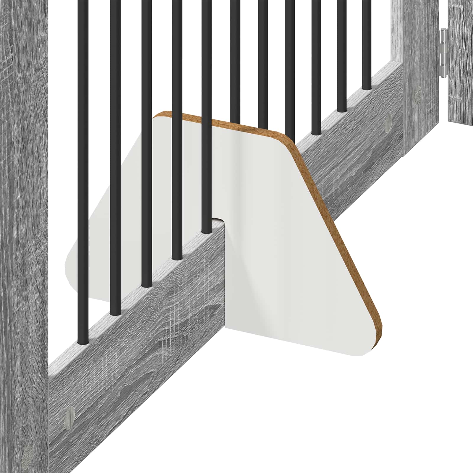 Vrata za pse s postoljem 4 pcs Siva sonoma 100 x 60 cm