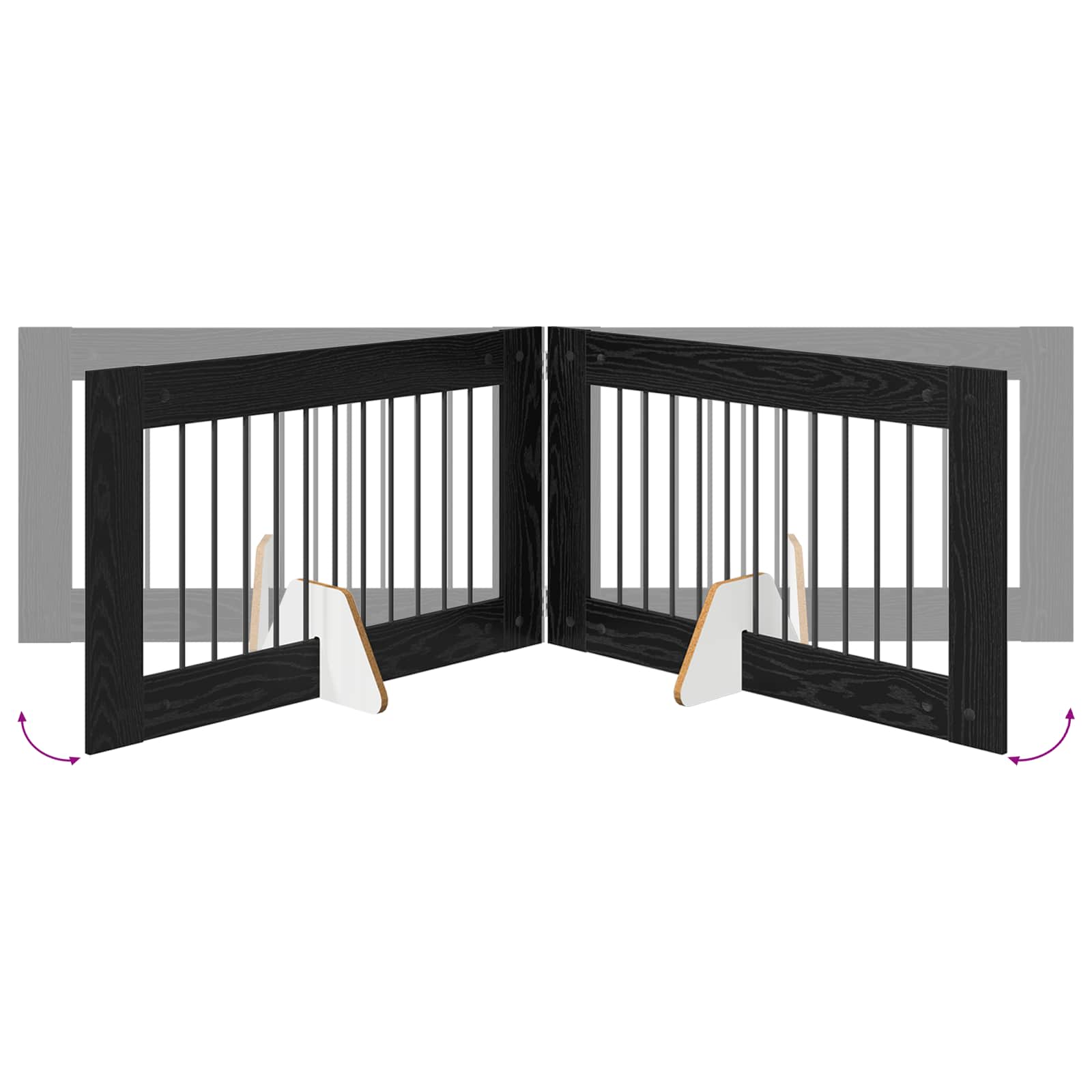 Vrata za pse s postoljem 6 pcs Crni hrast 100 x 60 cm