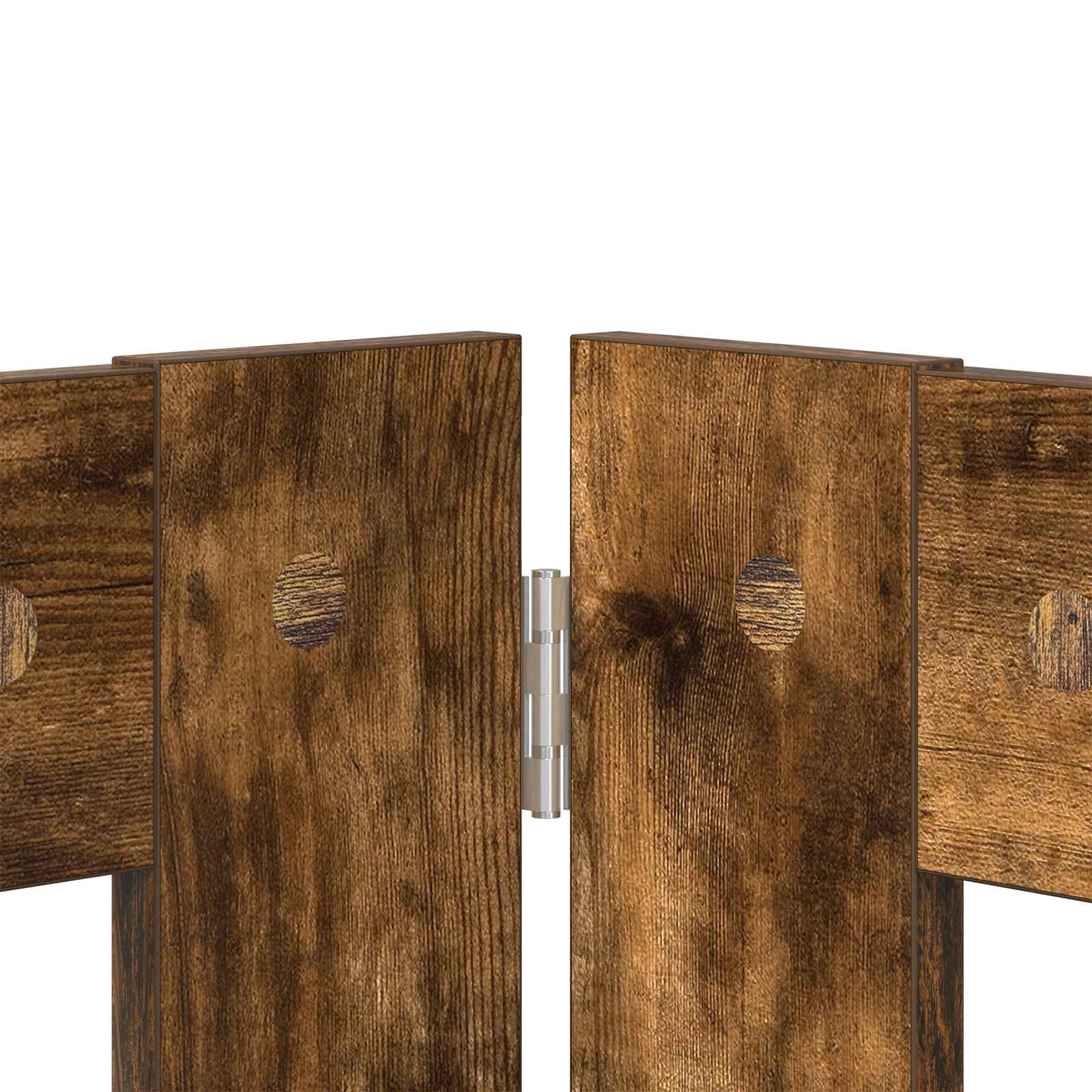 Vrata za pse s postoljem 6 pcs Dimljeni hrast 100 x 60 cm