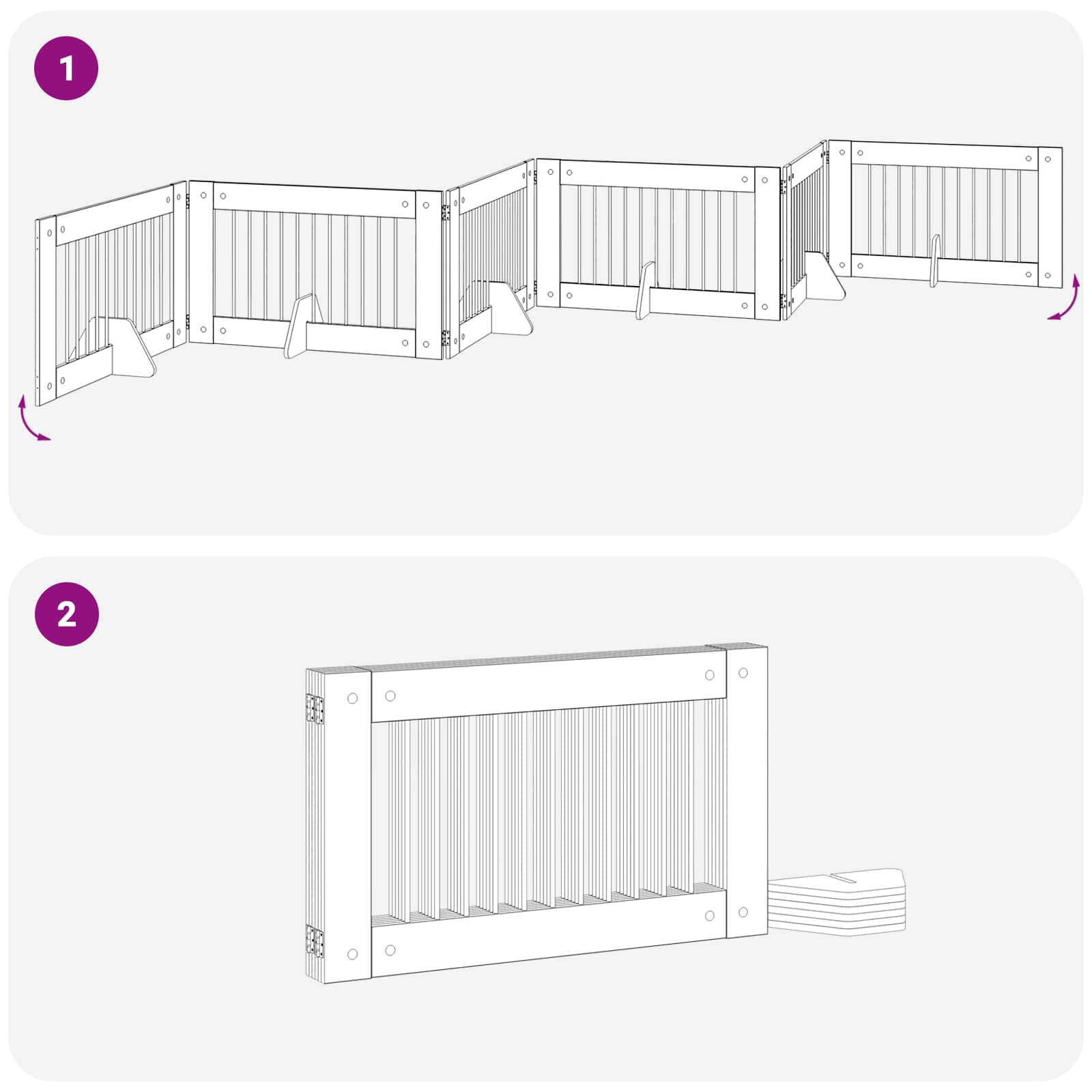 Vrata za pse s postoljem 6 pcs Dimljeni hrast 100 x 60 cm