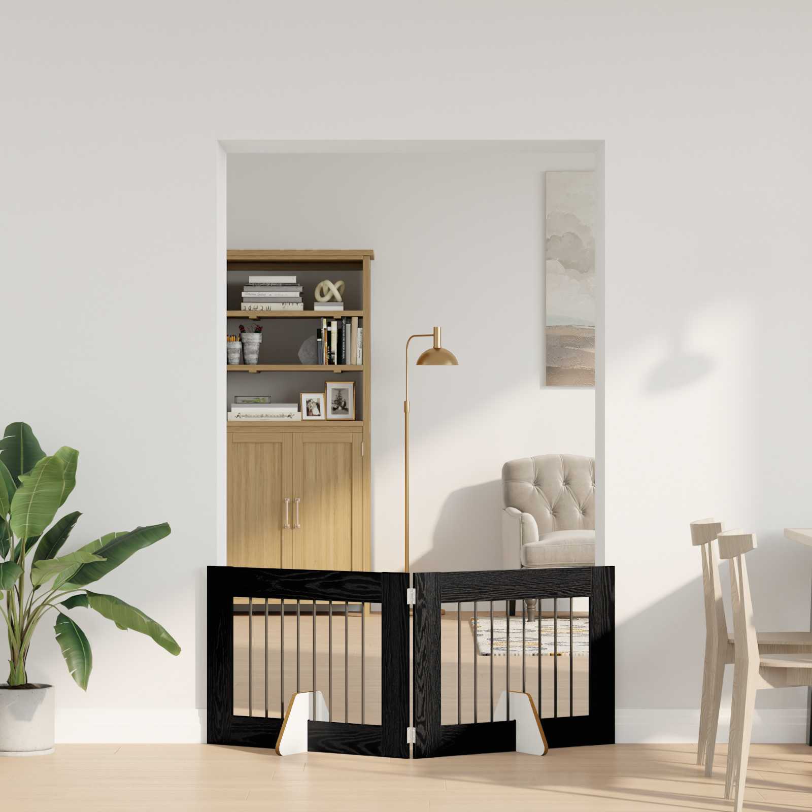 Vrata za pse s postoljem 2 pcs Crni hrast 80 x 60 cm