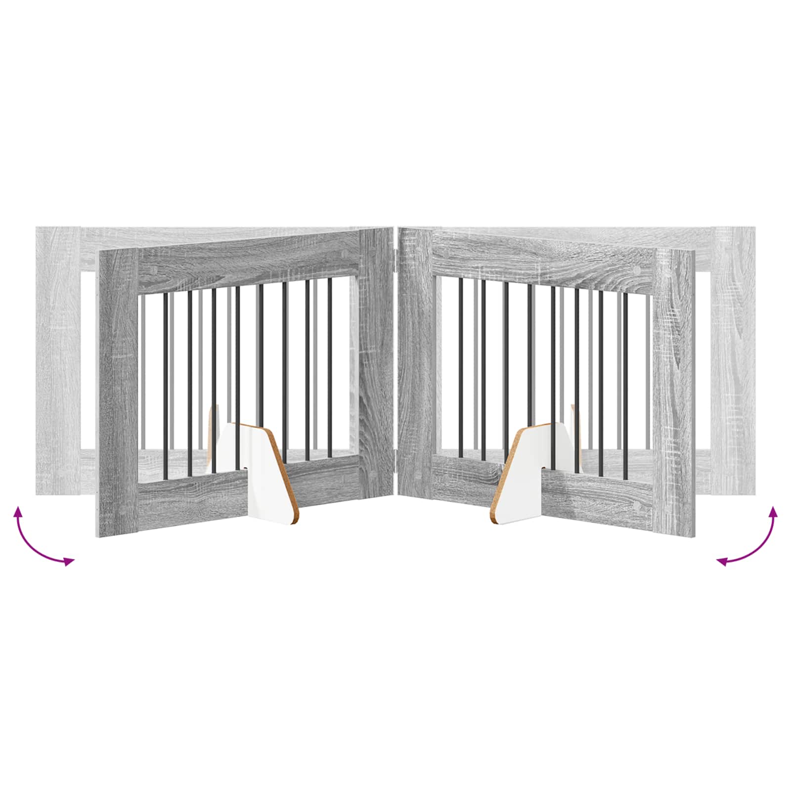 Vrata za pse s postoljem 2 pcs Siva sonoma 80 x 60 cm