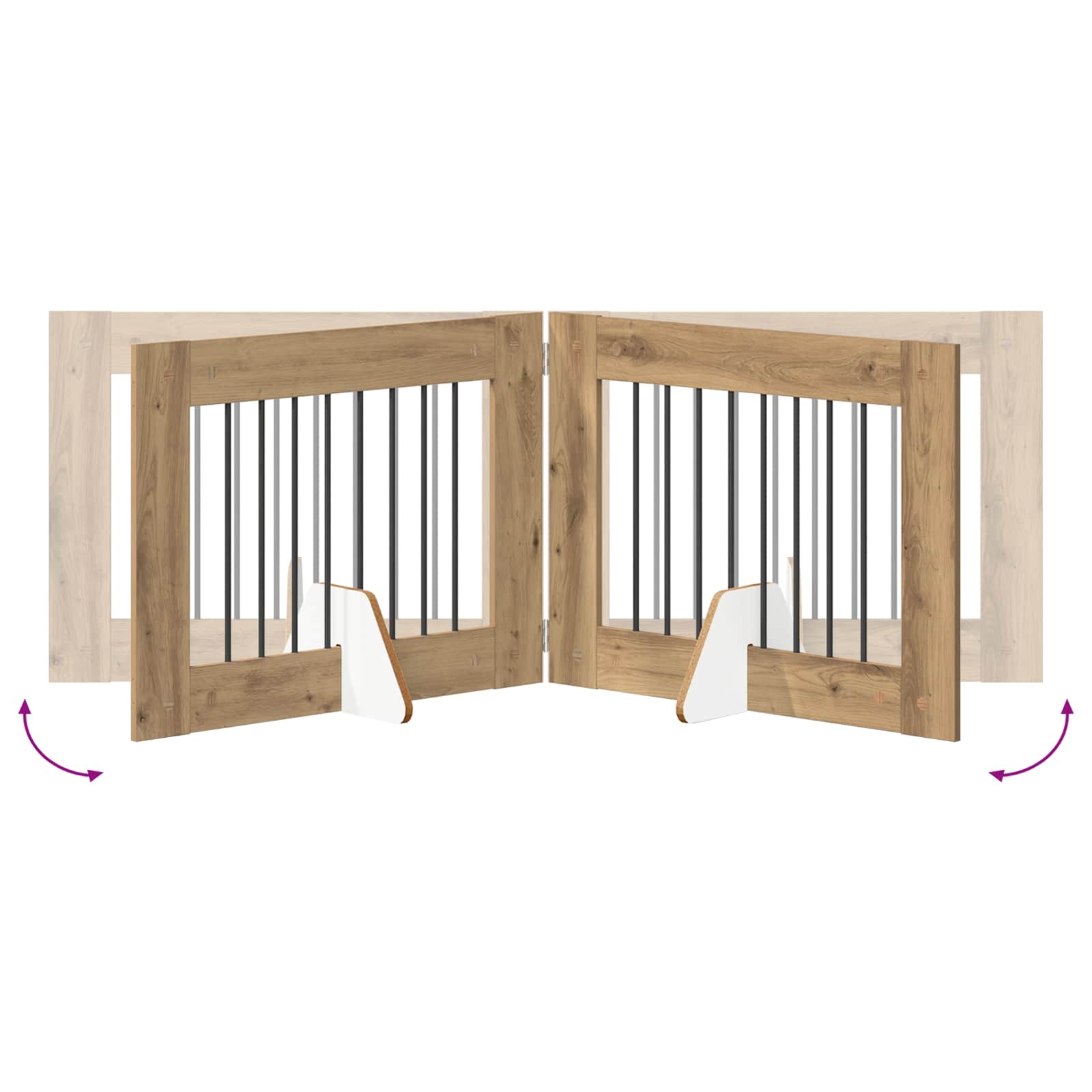 Vrata za pse s postoljem 2 pcs Hrast artisan 80 x 60 cm