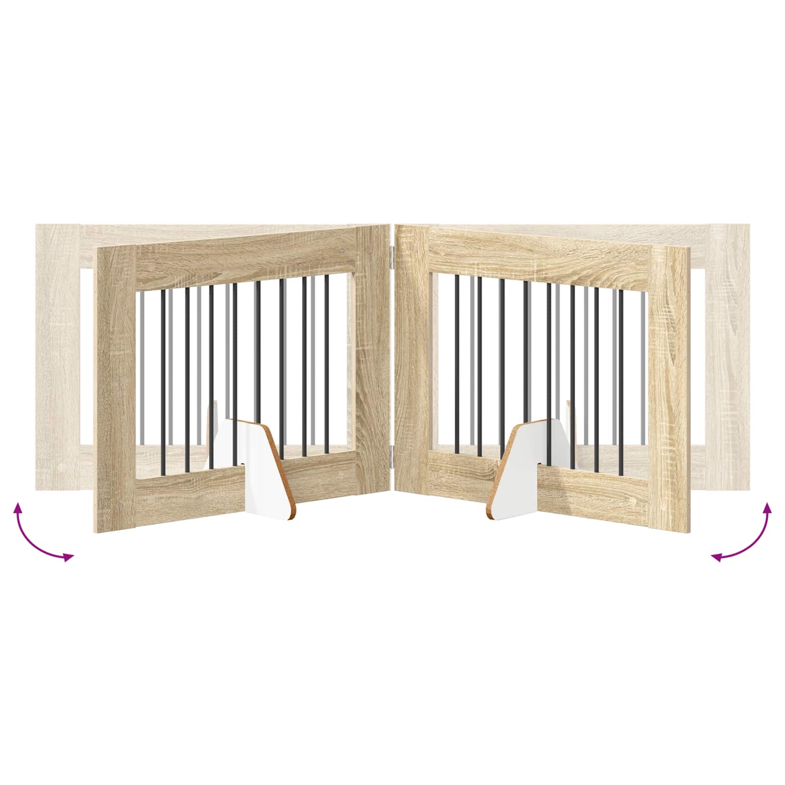 Vrata za pse s postoljem 4 pcs Hrast sonoma 80 x 60 cm