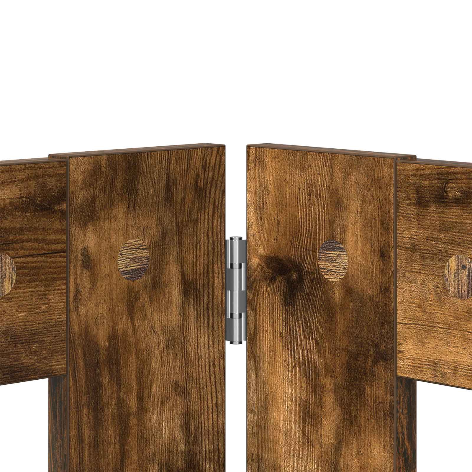 Vrata za pse s postoljem 4 pcs Dimljeni hrast 80 x 60 cm