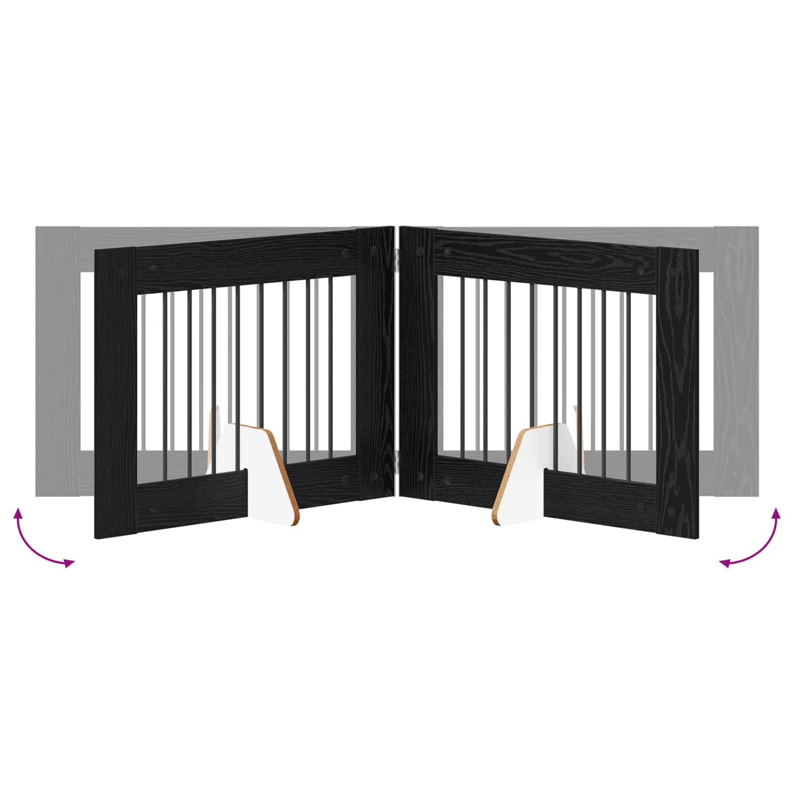 Vrata za pse s postoljem 6 pcs Crni hrast 80 x 60 cm