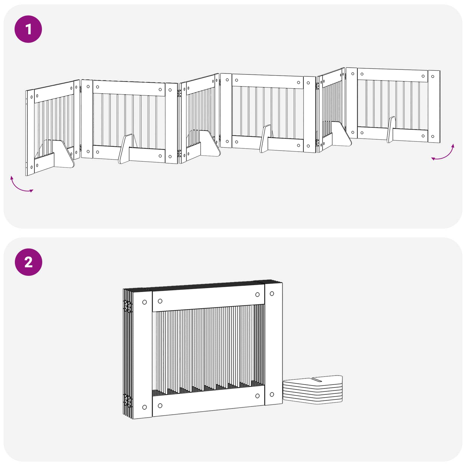 Vrata za pse s postoljem 6 pcs Siva sonoma 80 x 60 cm