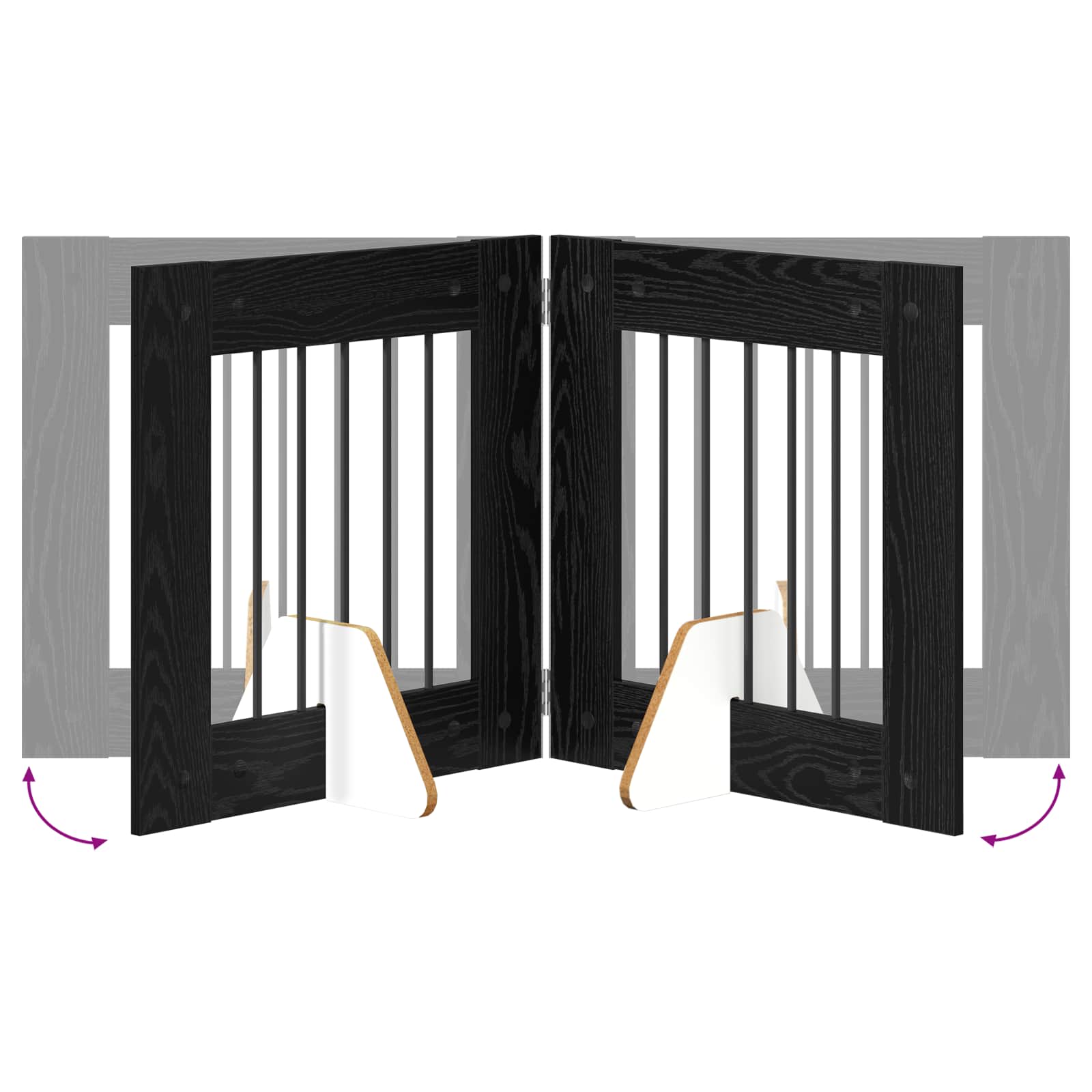 Vrata za pse s postoljem 2 pcs Crni hrast 60 x 60 cm