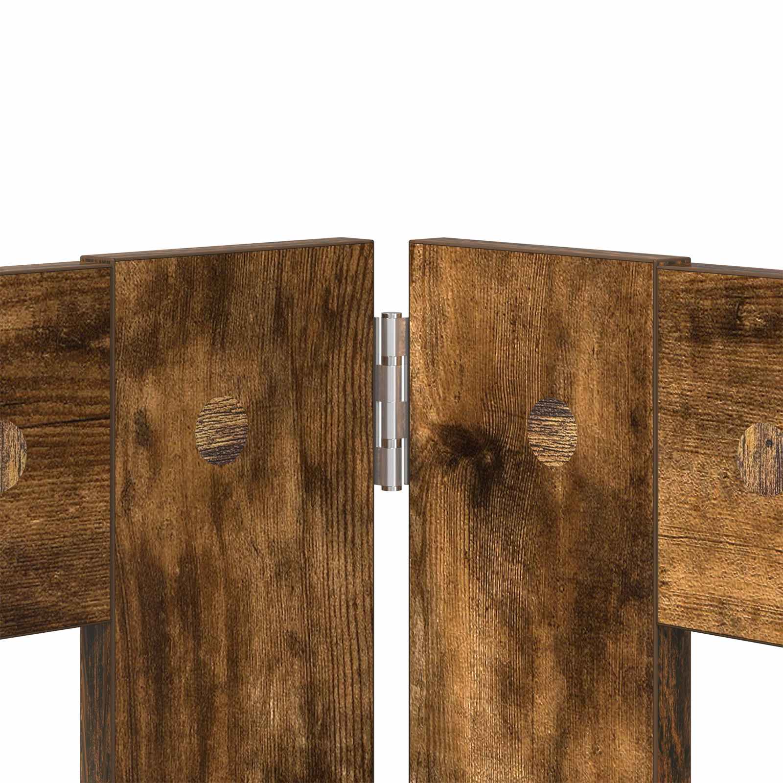 Vrata za pse s postoljem 2 pcs Dimljeni hrast 60 x 60 cm