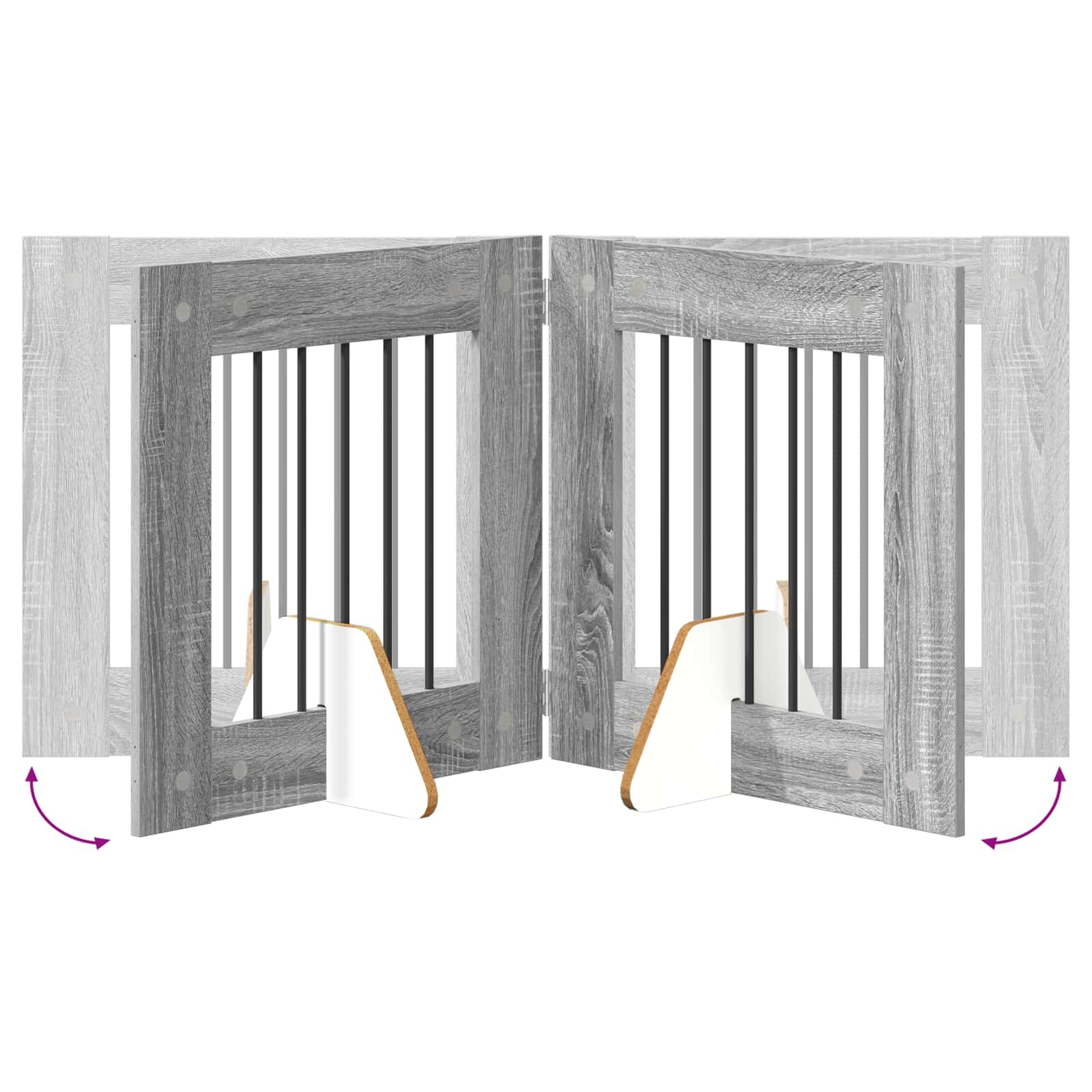 Vrata za pse s postoljem 2 pcs Siva sonoma 60 x 60 cm