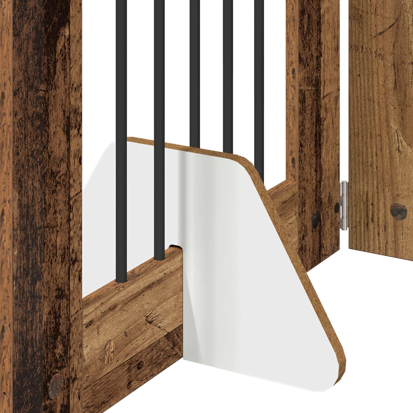 Vrata za pse s postoljem 2 pcs Staro drvo 60 x 60 cm