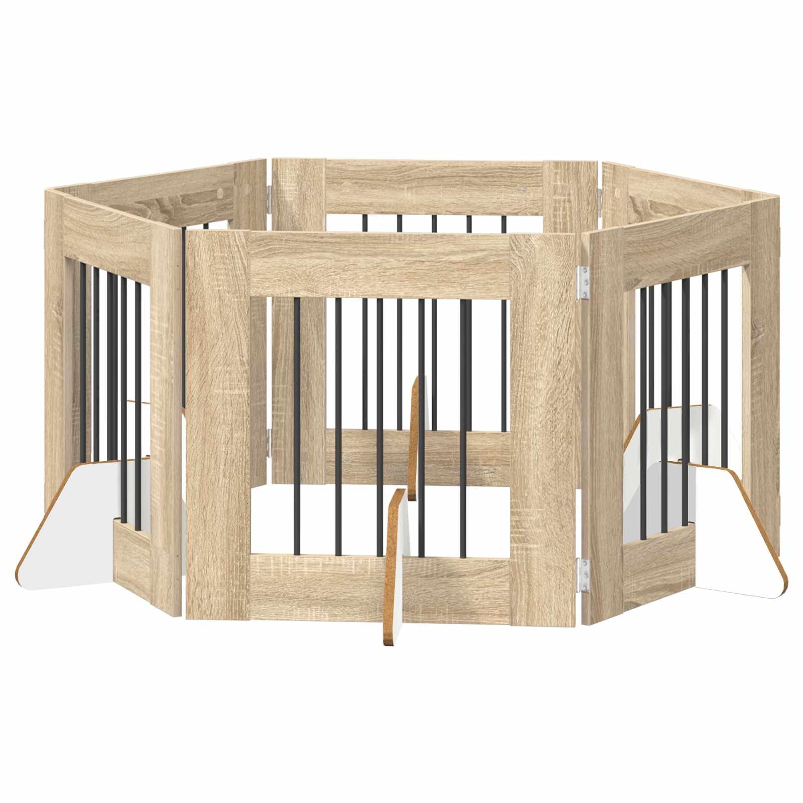 Vrata za pse s postoljem 6 pcs Hrast sonoma 60 x 60 cm