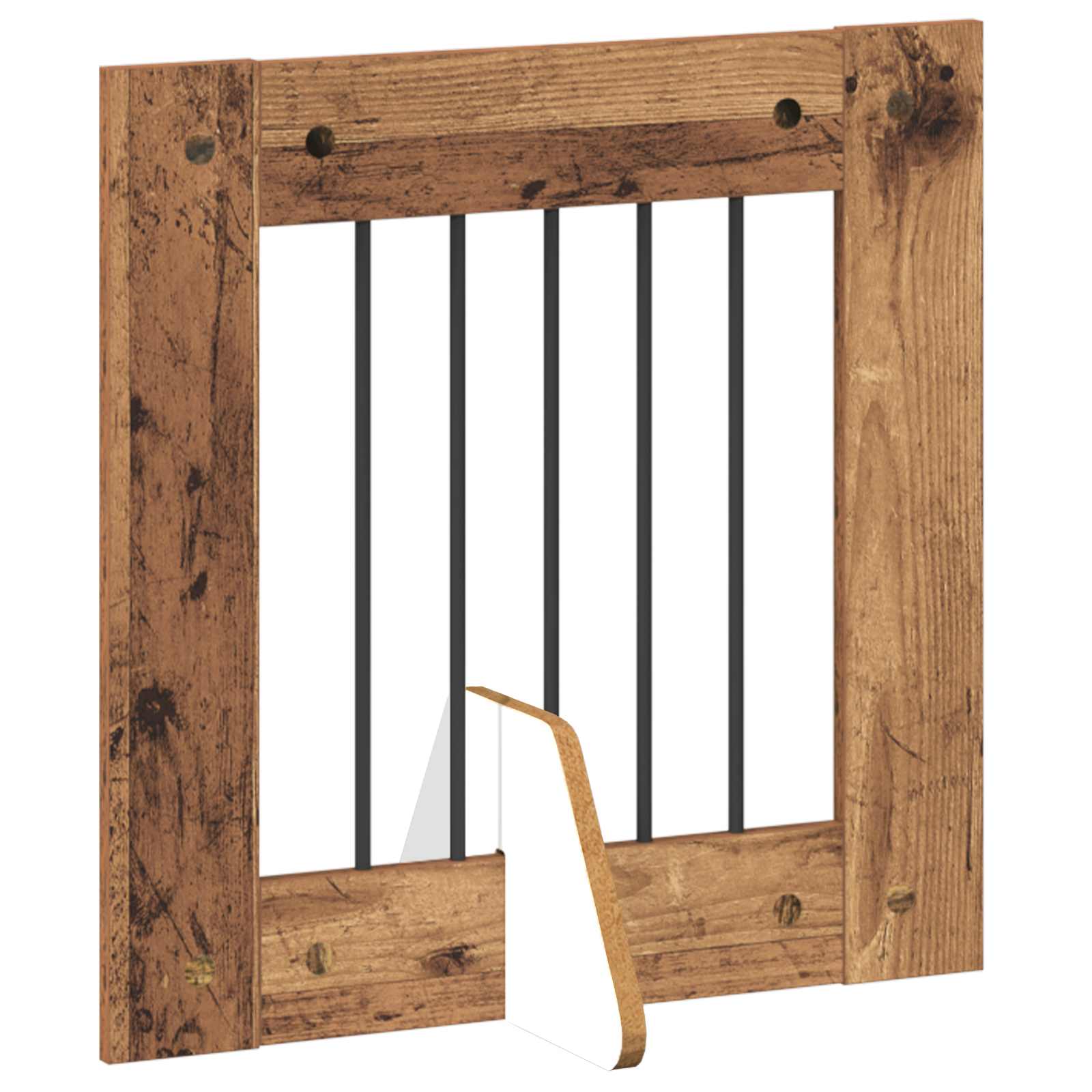 Vrata za pse s postoljem 6 pcs Staro drvo 60 x 60 cm