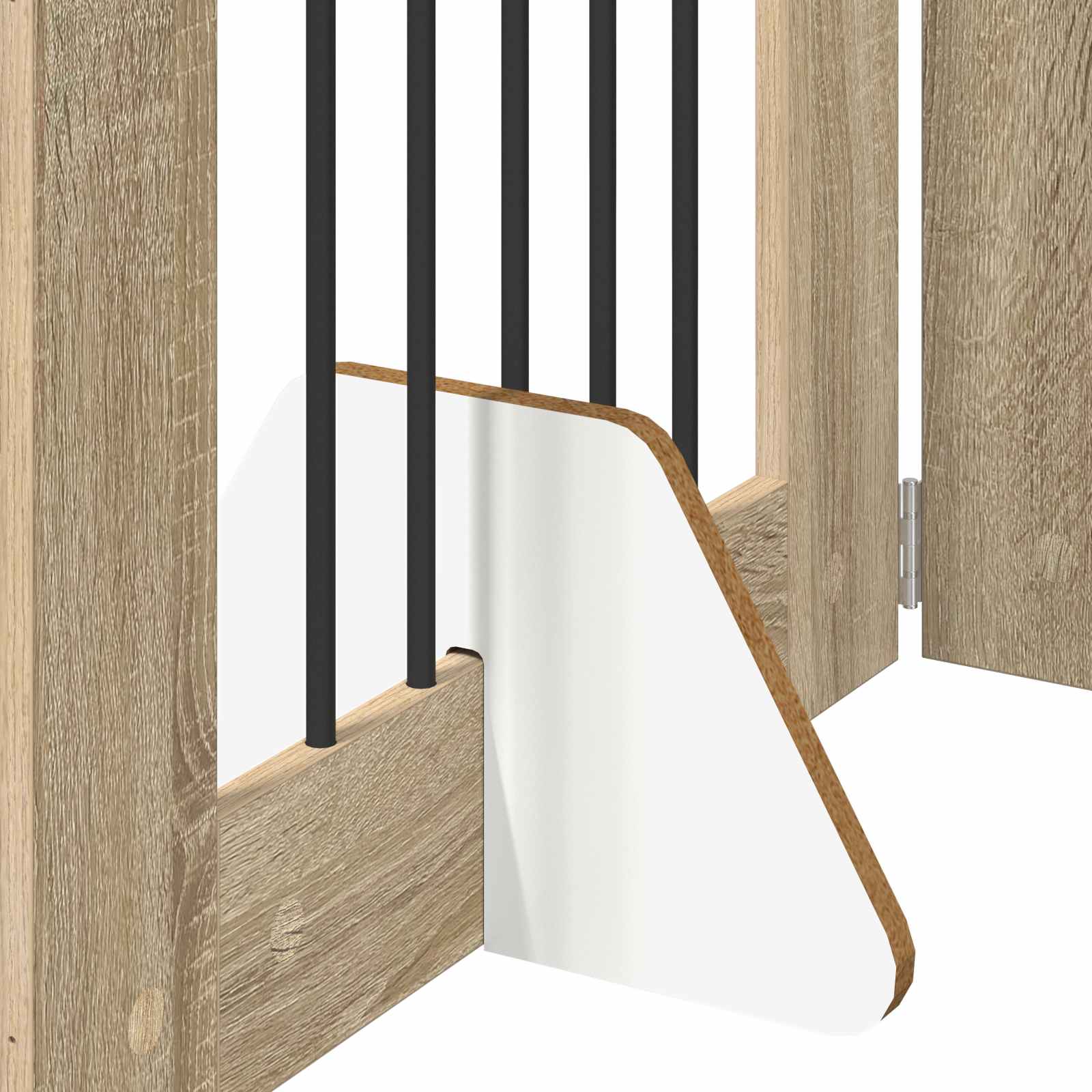 Vrata za pse s postoljem 8 pcs Hrast sonoma 60 x 60 cm