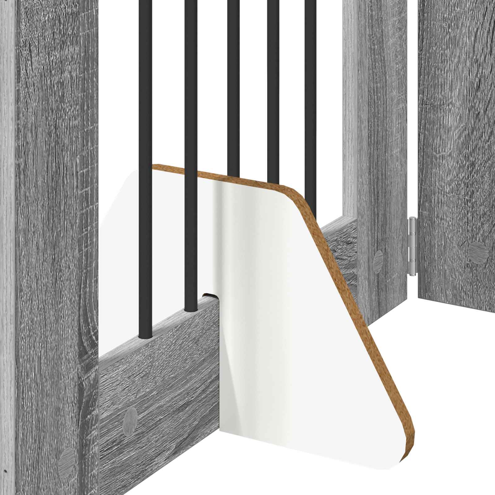 Vrata za pse s postoljem 8 pcs Siva sonoma 60 x 60 cm
