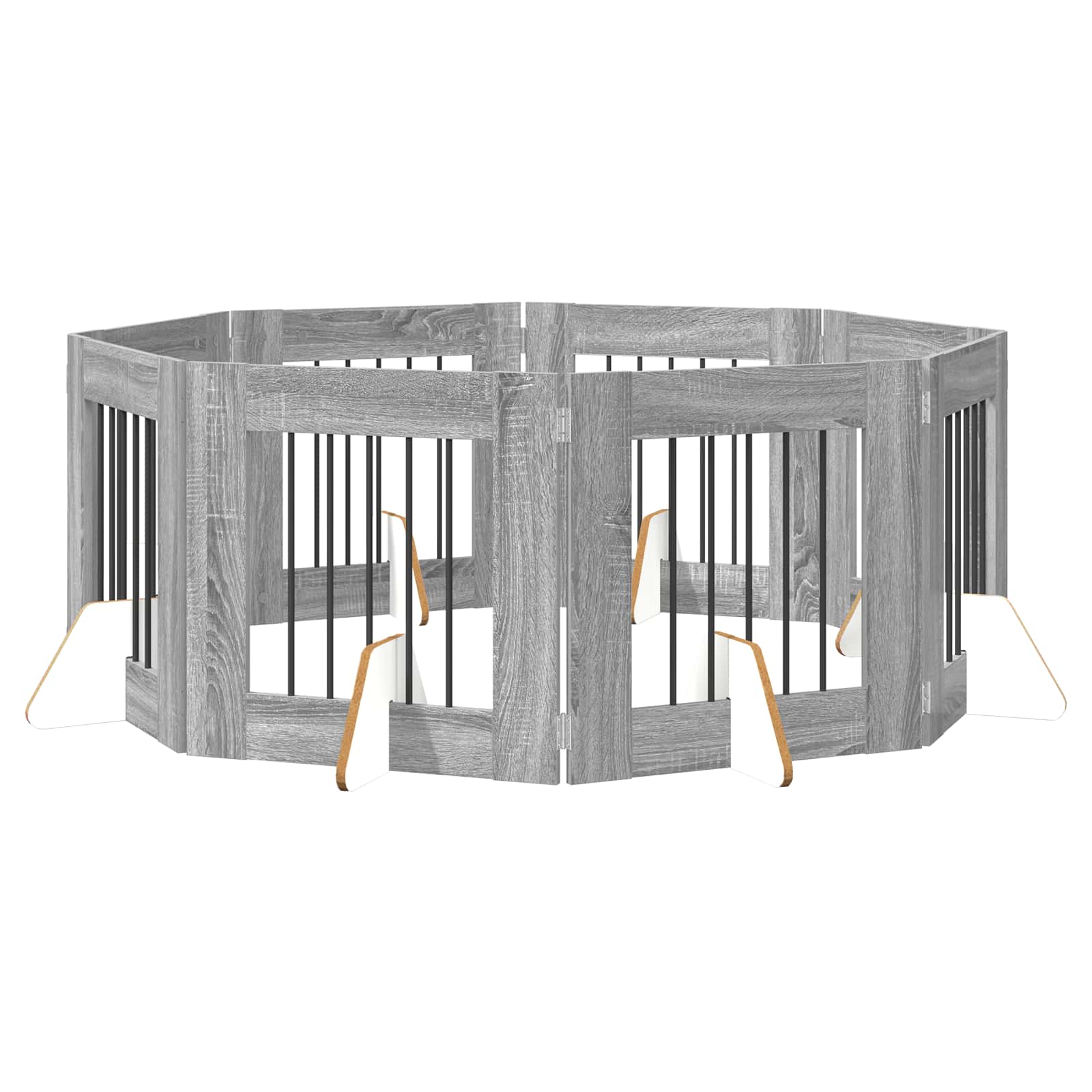 Vrata za pse s postoljem 8 pcs Siva sonoma 60 x 60 cm