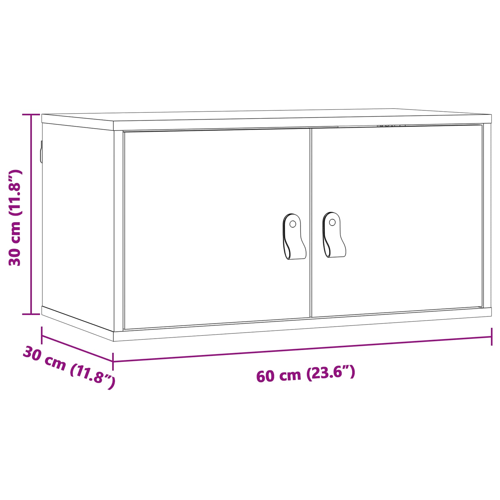 Ormar za Zid s policom Zidne 2 pcs Vosak smeđa 60 x 30 x 30 cm