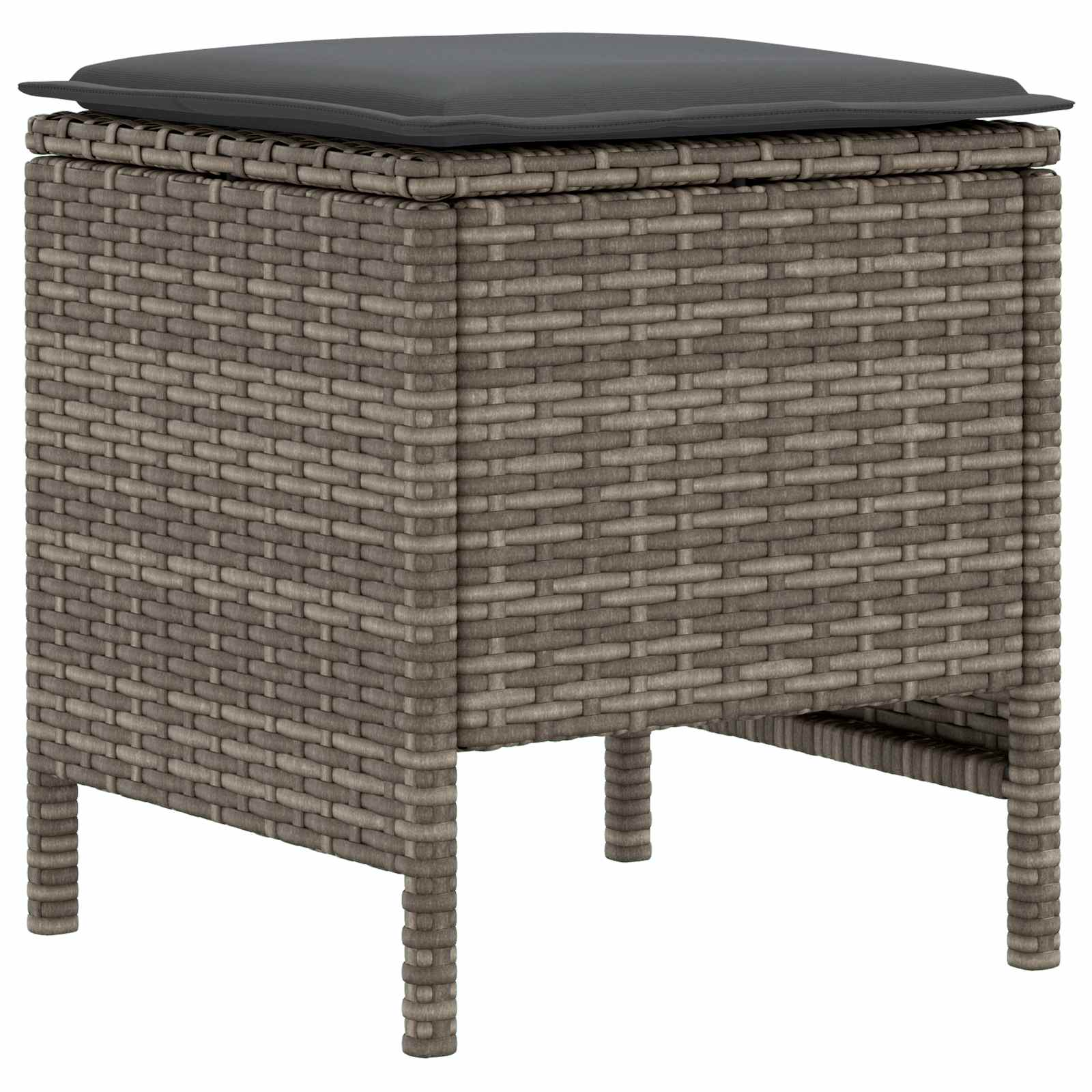 Vrtni otoman 2 Komad Siva i tamno siva 38 x 38 x 45 cm PE ratan