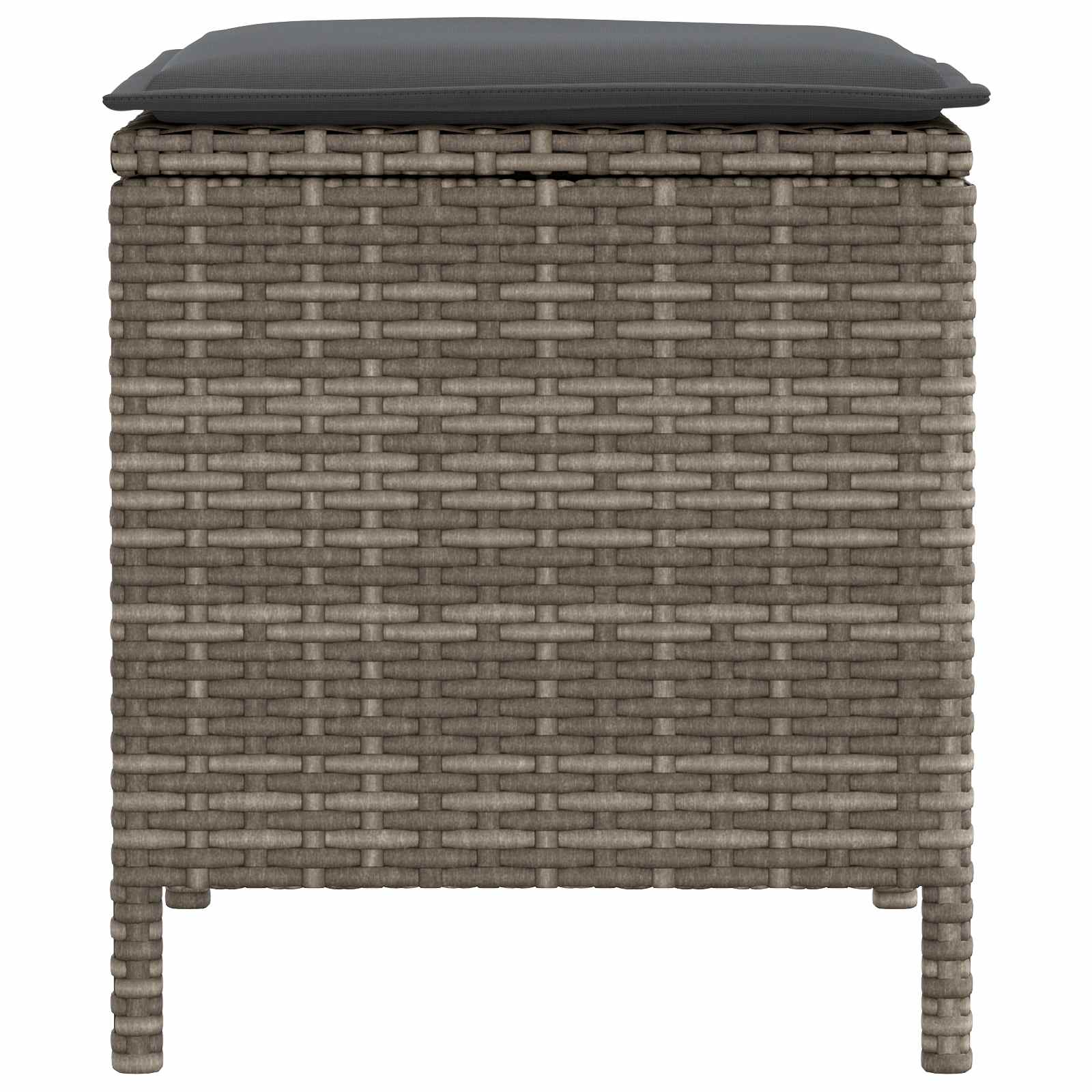 Vrtni otoman 2 Komad Siva i tamno siva 38 x 38 x 45 cm PE ratan