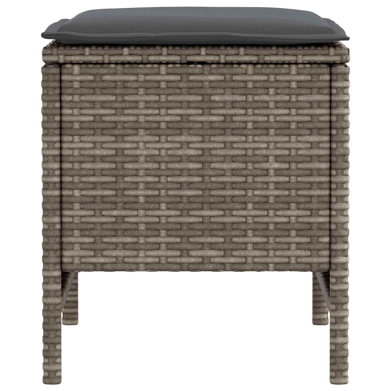 Vrtni otoman 2 Komad Siva i tamno siva 38 x 38 x 45 cm PE ratan