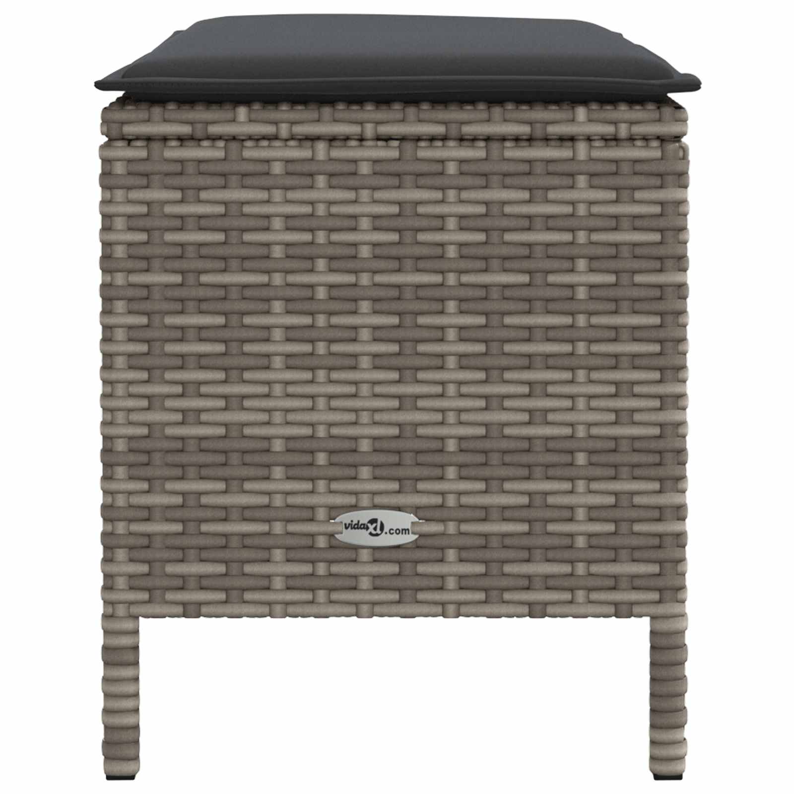 Vrtni otoman Siva i tamno siva 80 x 38 x 45 cm PE ratan