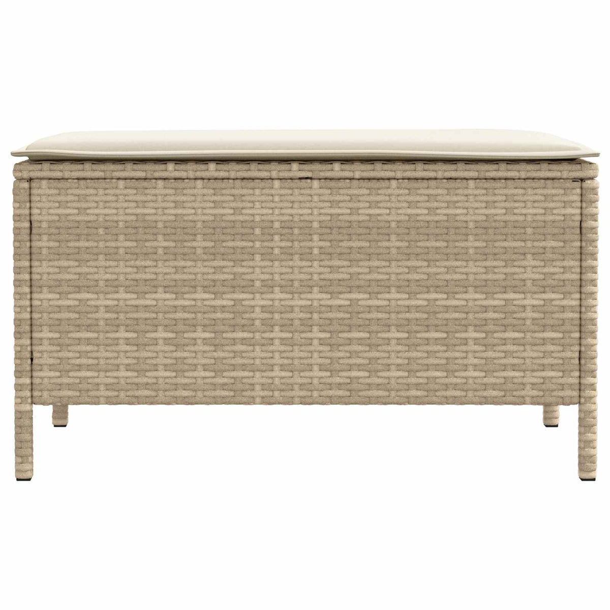 Vrtni otoman s jastukom Bež i krema 80 x 38 x 42 cm PE ratan