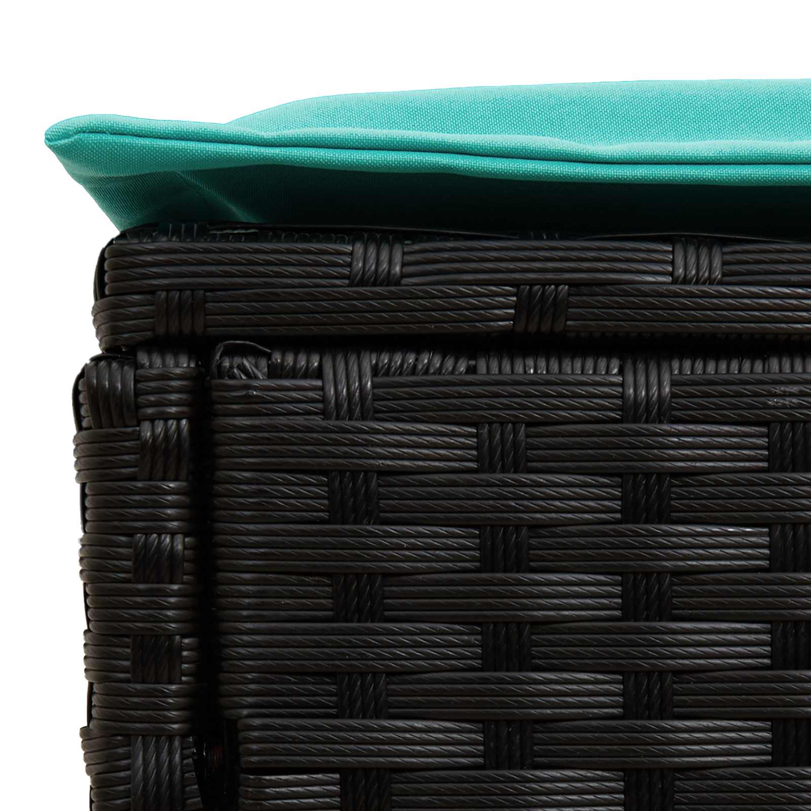 Vrtni otoman Crna i Tirkizna 80 x 38 x 42 cm PE ratan