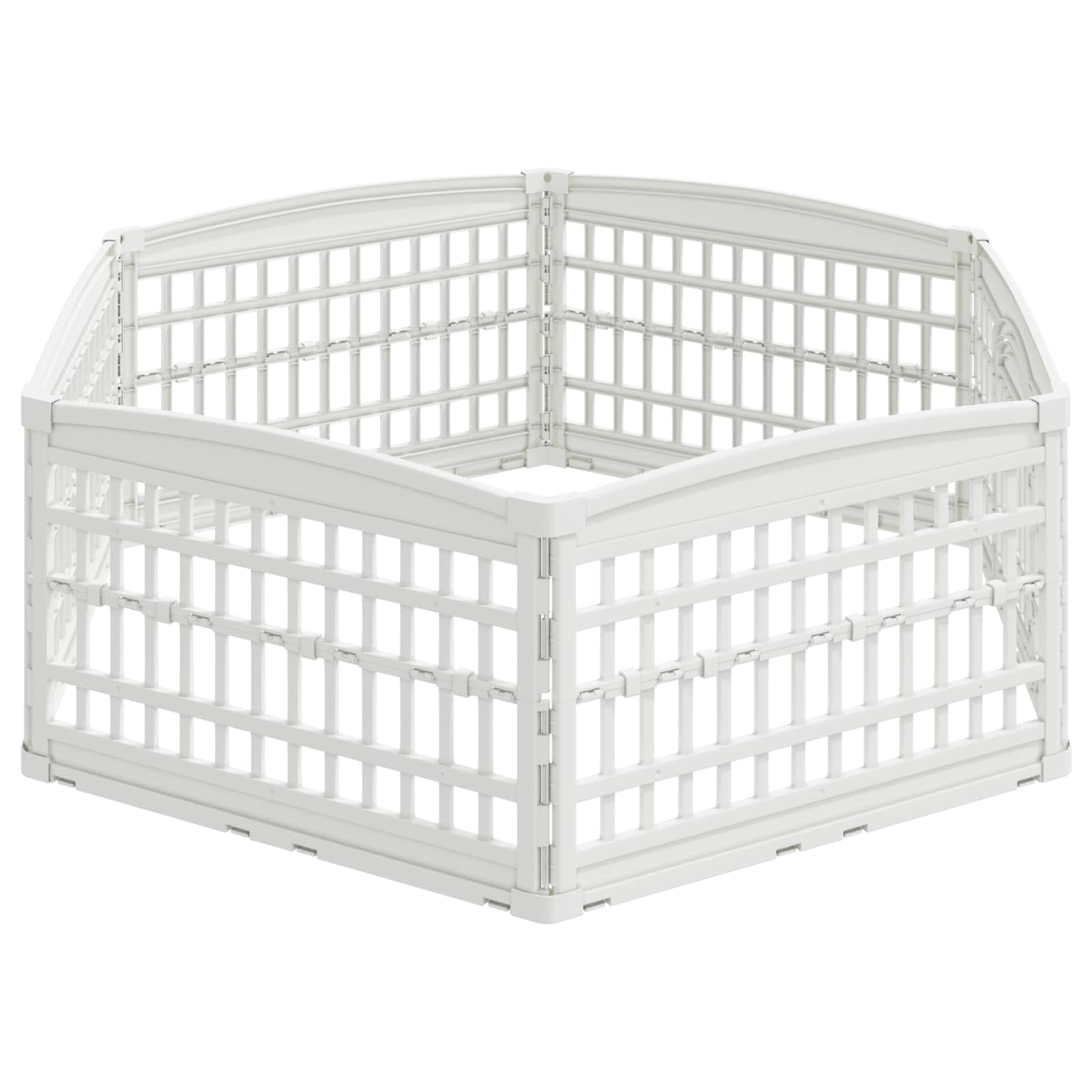 Ograda za Pse s 6 Panoa Bijela 179 x 151 x 58 cm Plastika