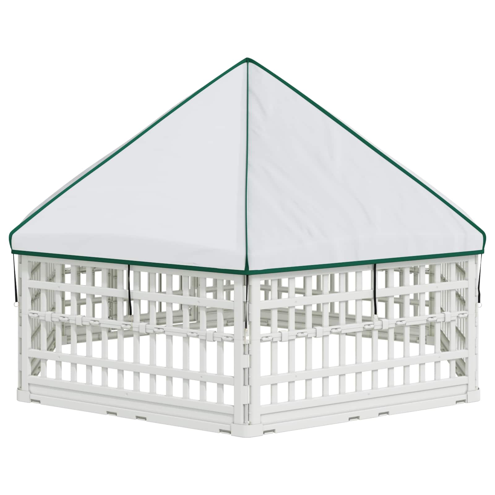 Ograda za Pse s 6 Panoa Bijela 179 x 151 x 114 cm Plastika
