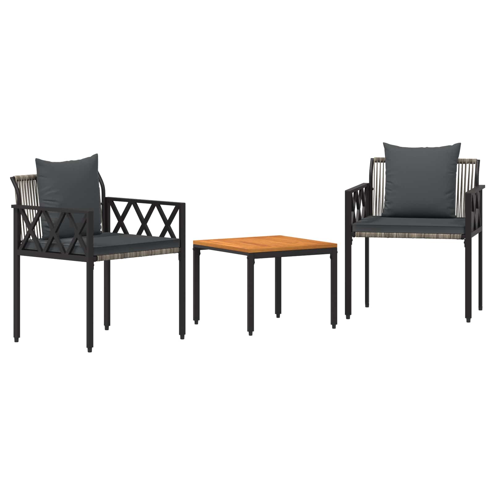 Set vanjskog namještaja 3 pcs Siva i tamno siva poliratan