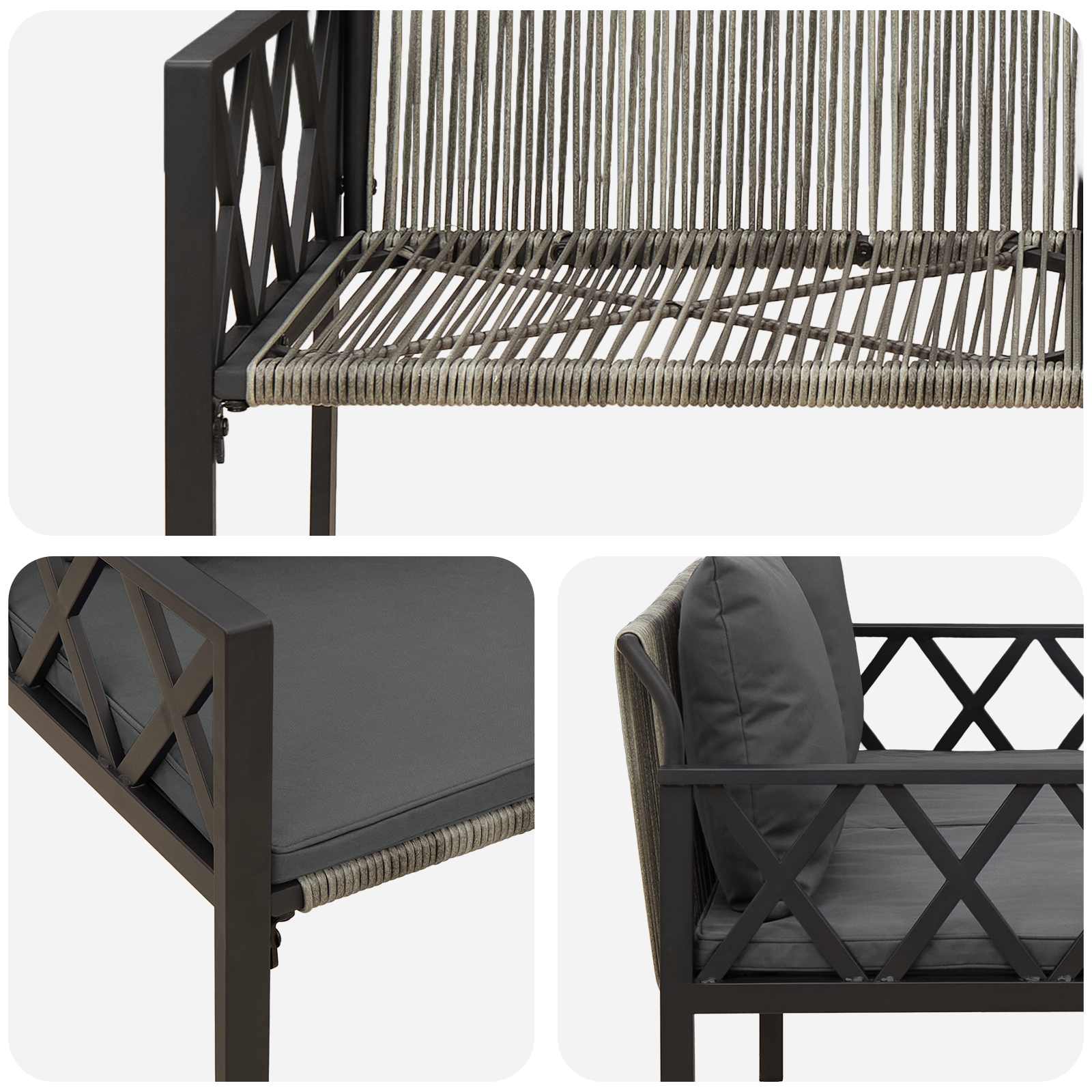 Vanjske klupe 2 -Seater 116 x 56 x 75 cm poliratan