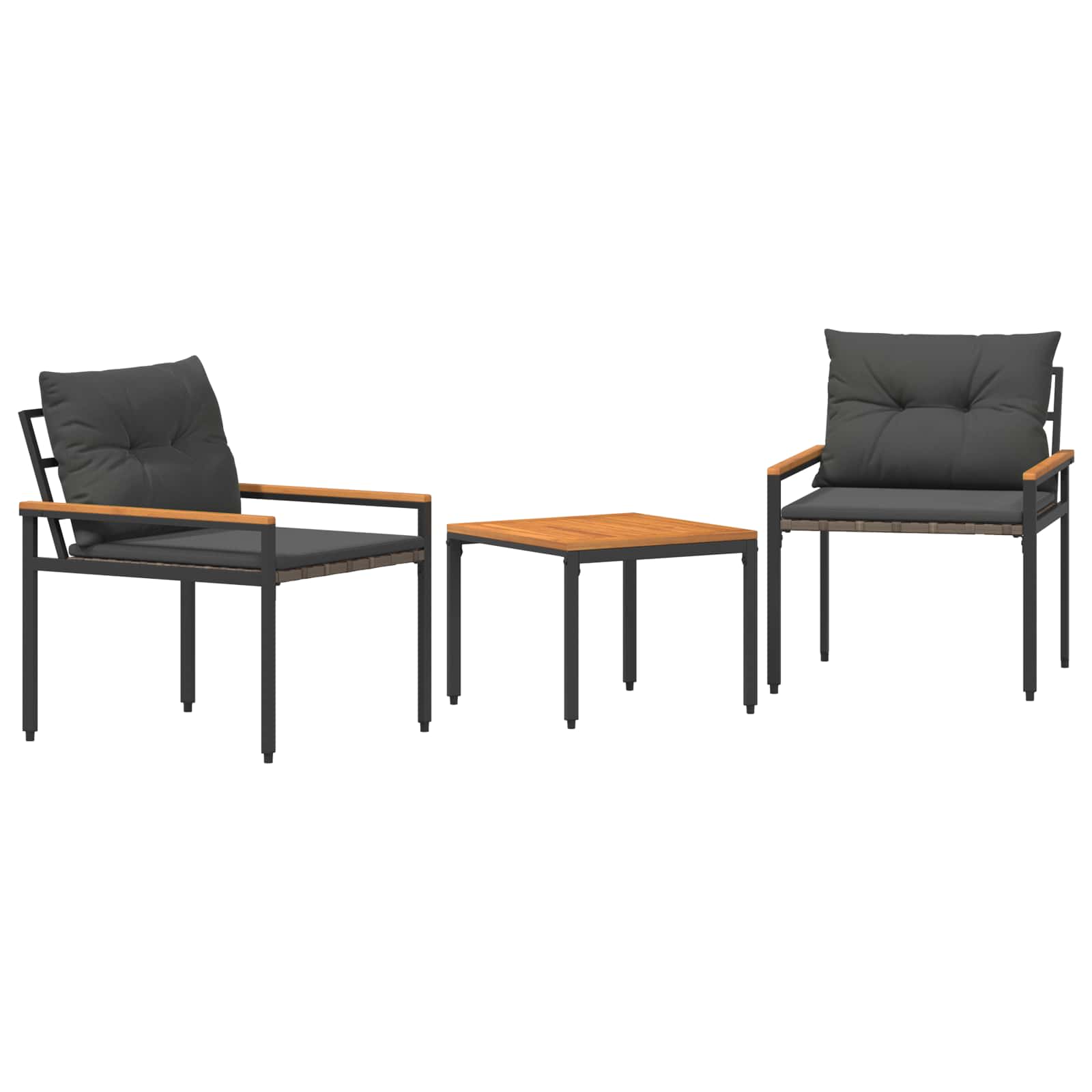 Set vanjskog namještaja 3 pcs Tamnosiva poliratan