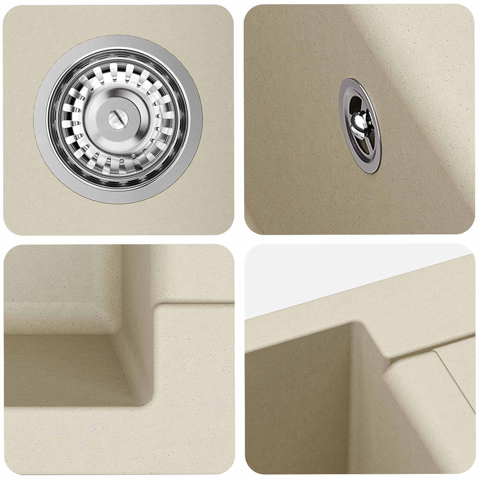 Umivaonik Bež 780 x 500 mm 80% kvarc i 20% smola