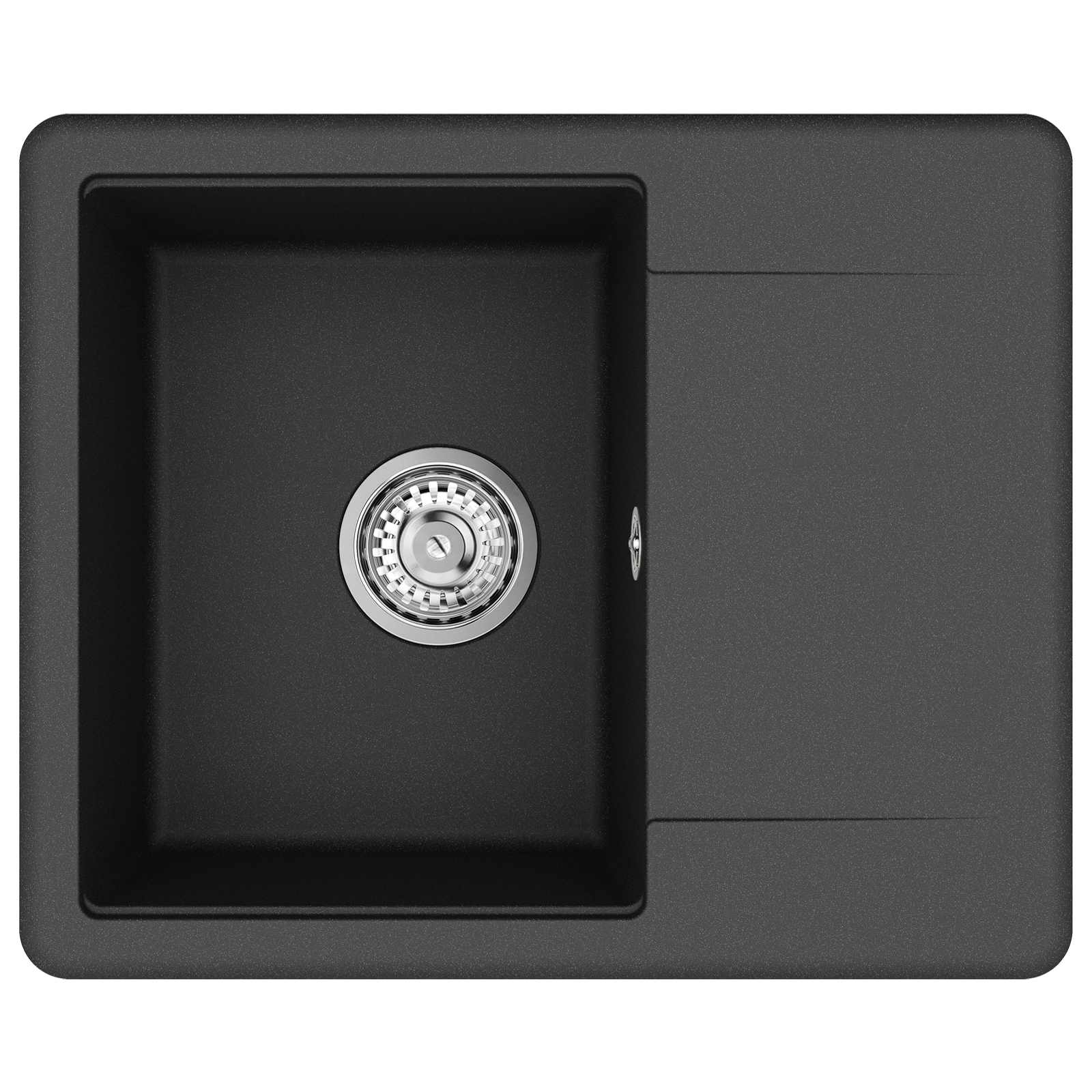 Umivaonik Crna 560 x 460 mm 80% kvarc i 20% smola