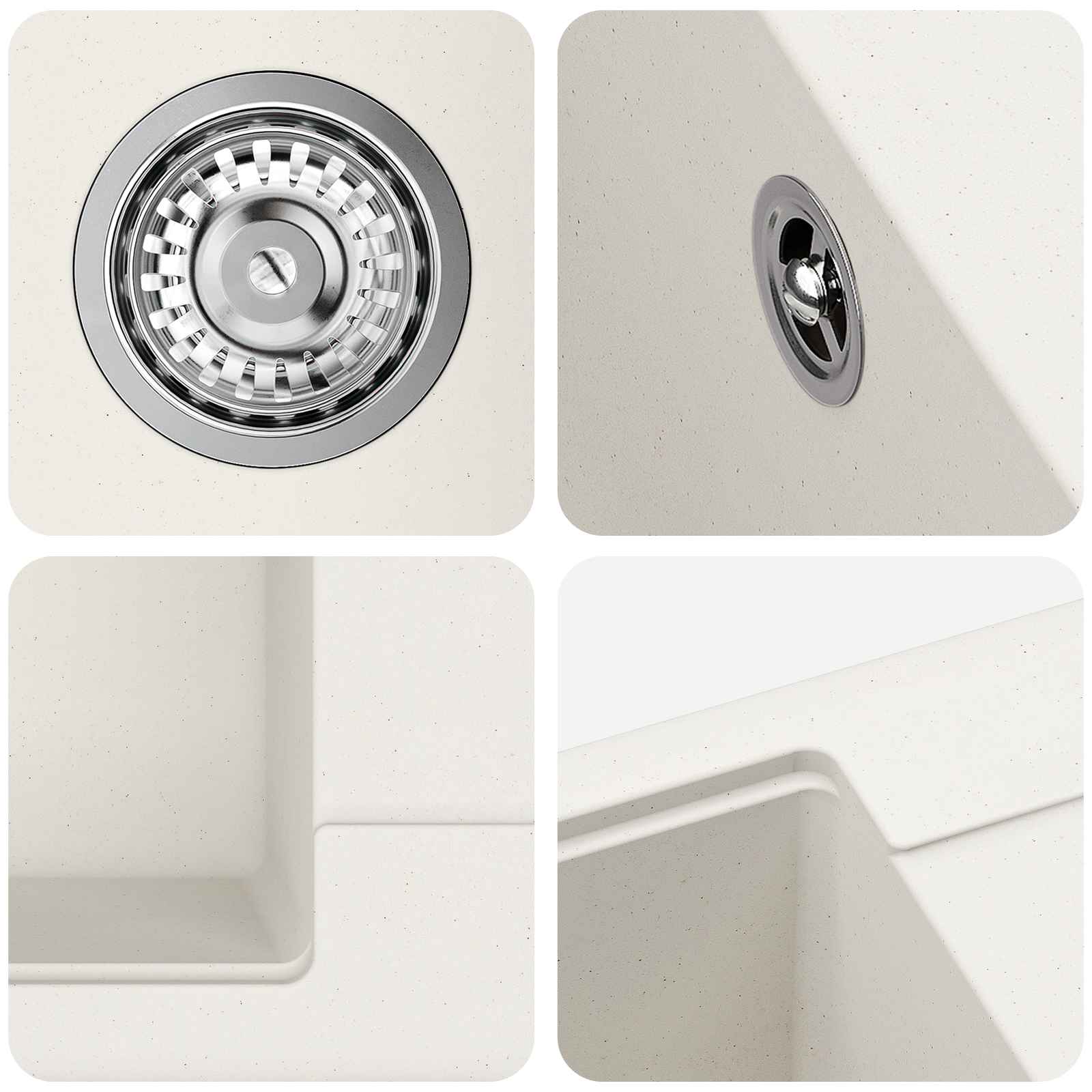 Umivaonik Bijelo 560 x 460 mm 80% kvarc i 20% smola