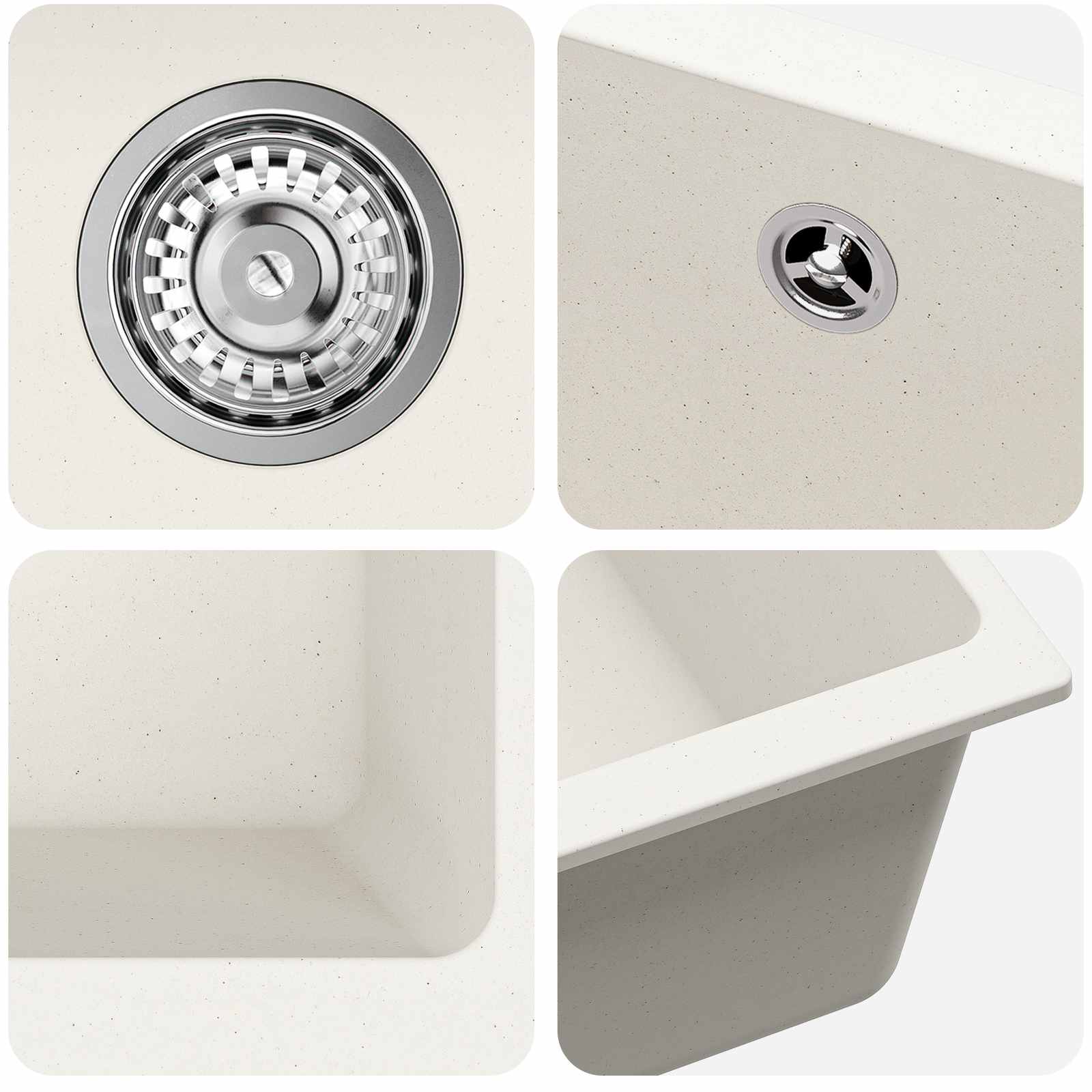 Umivaonik Bijelo 430 x 460 mm 80% kvarc i 20% smola