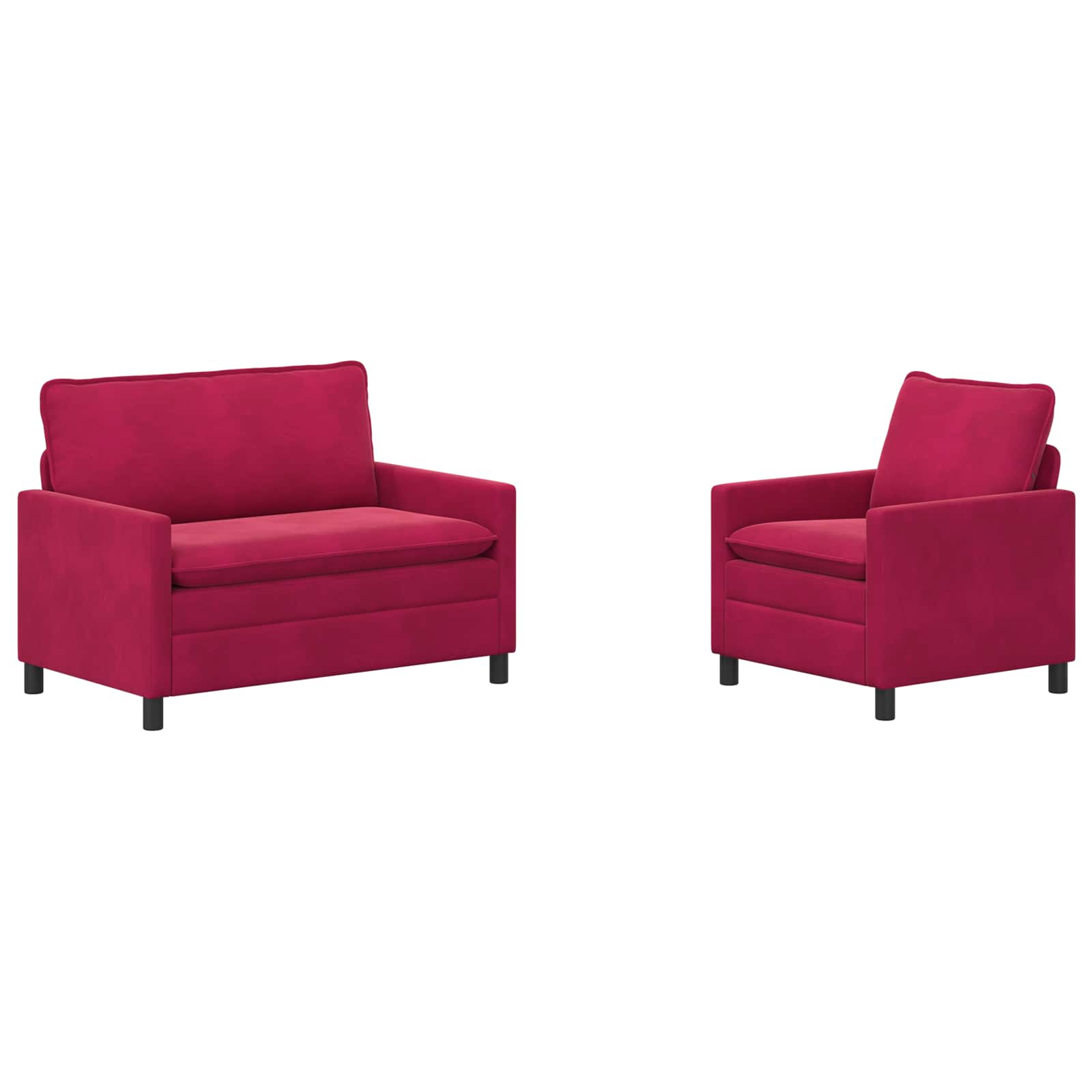 Set sofe 2 pcs Vinska crvena Baršun