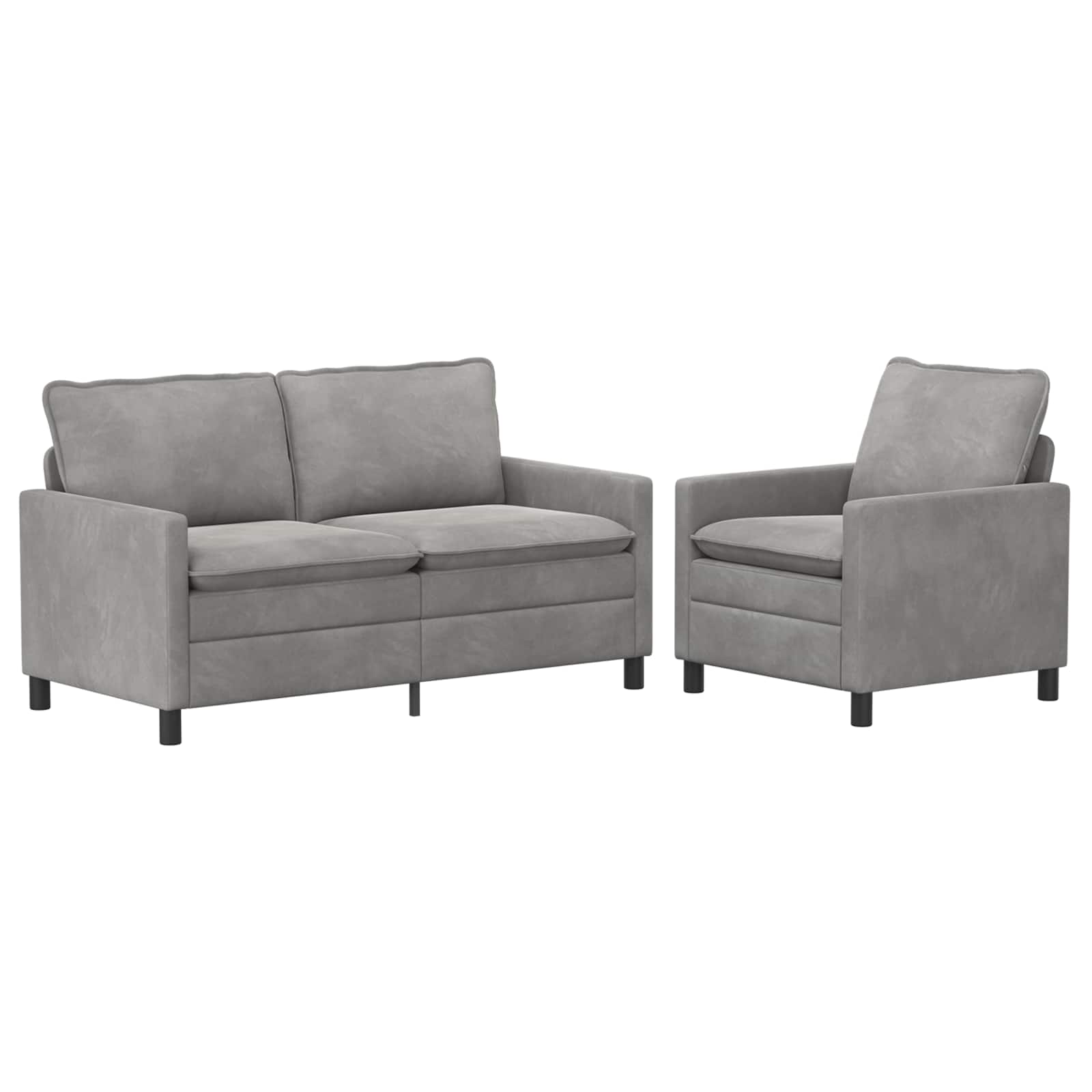 Set sofe 2 pcs Svjetlosiva Baršun