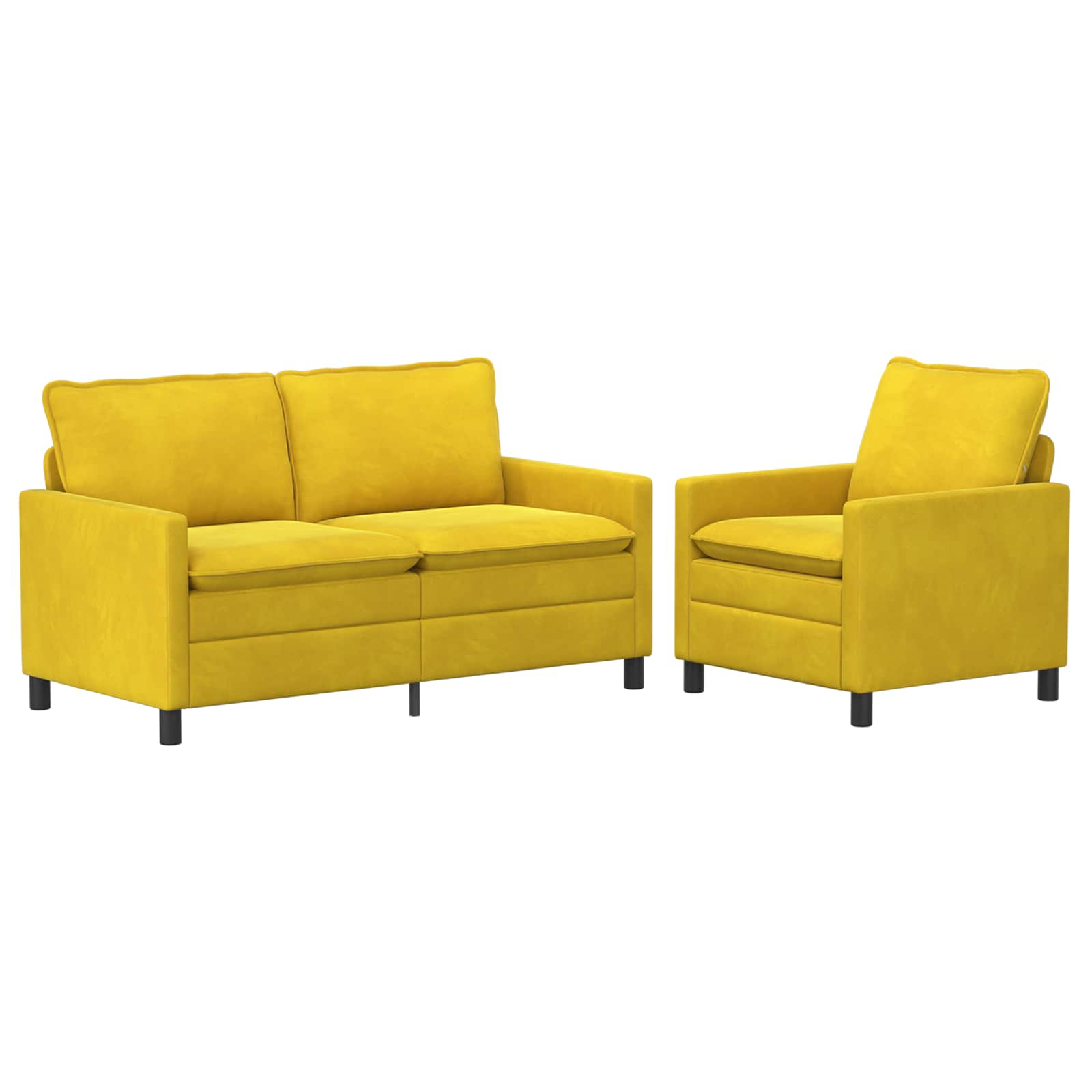 Set sofe 2 pcs Žuta Baršun